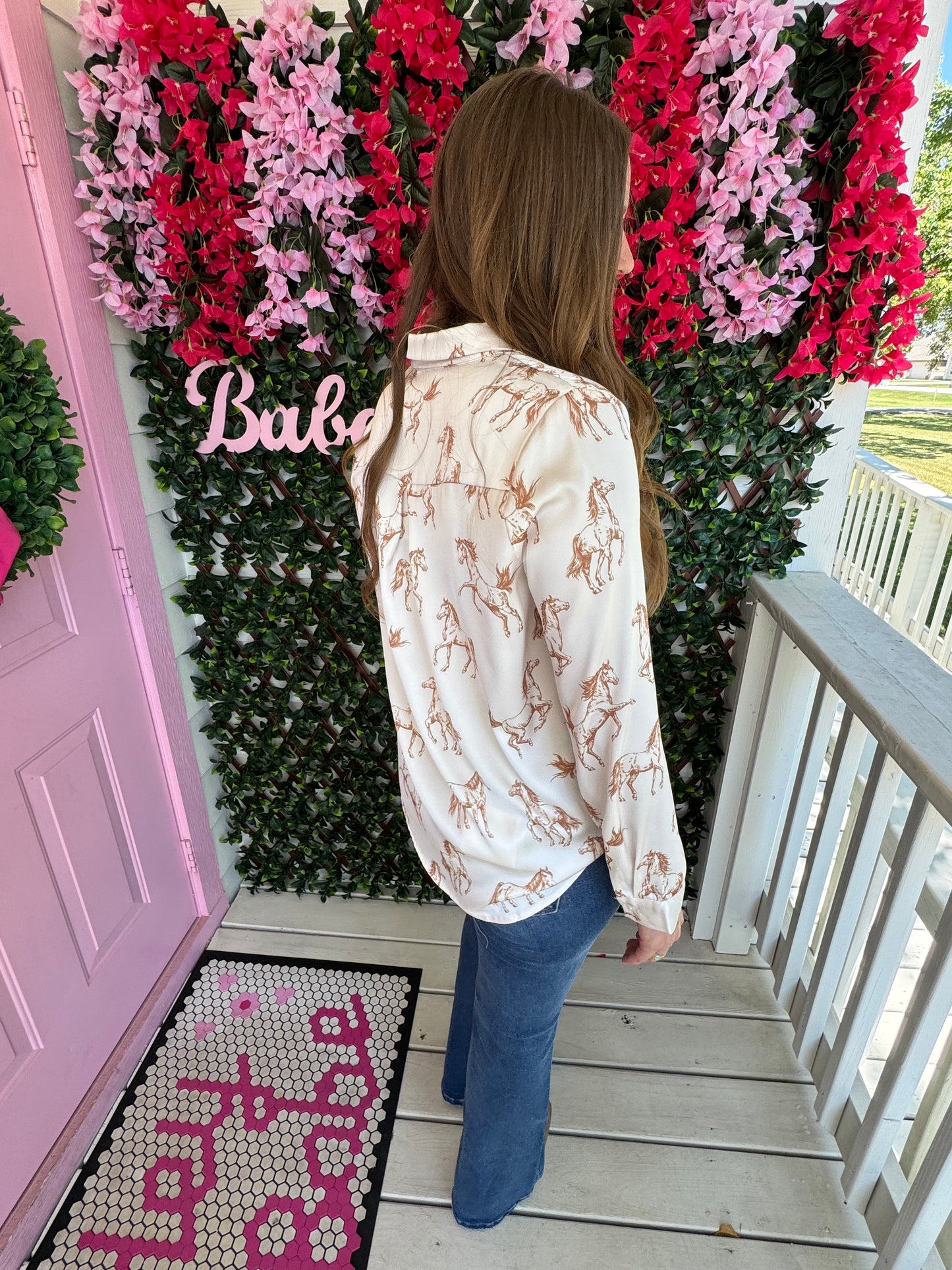 Satin Horses Top