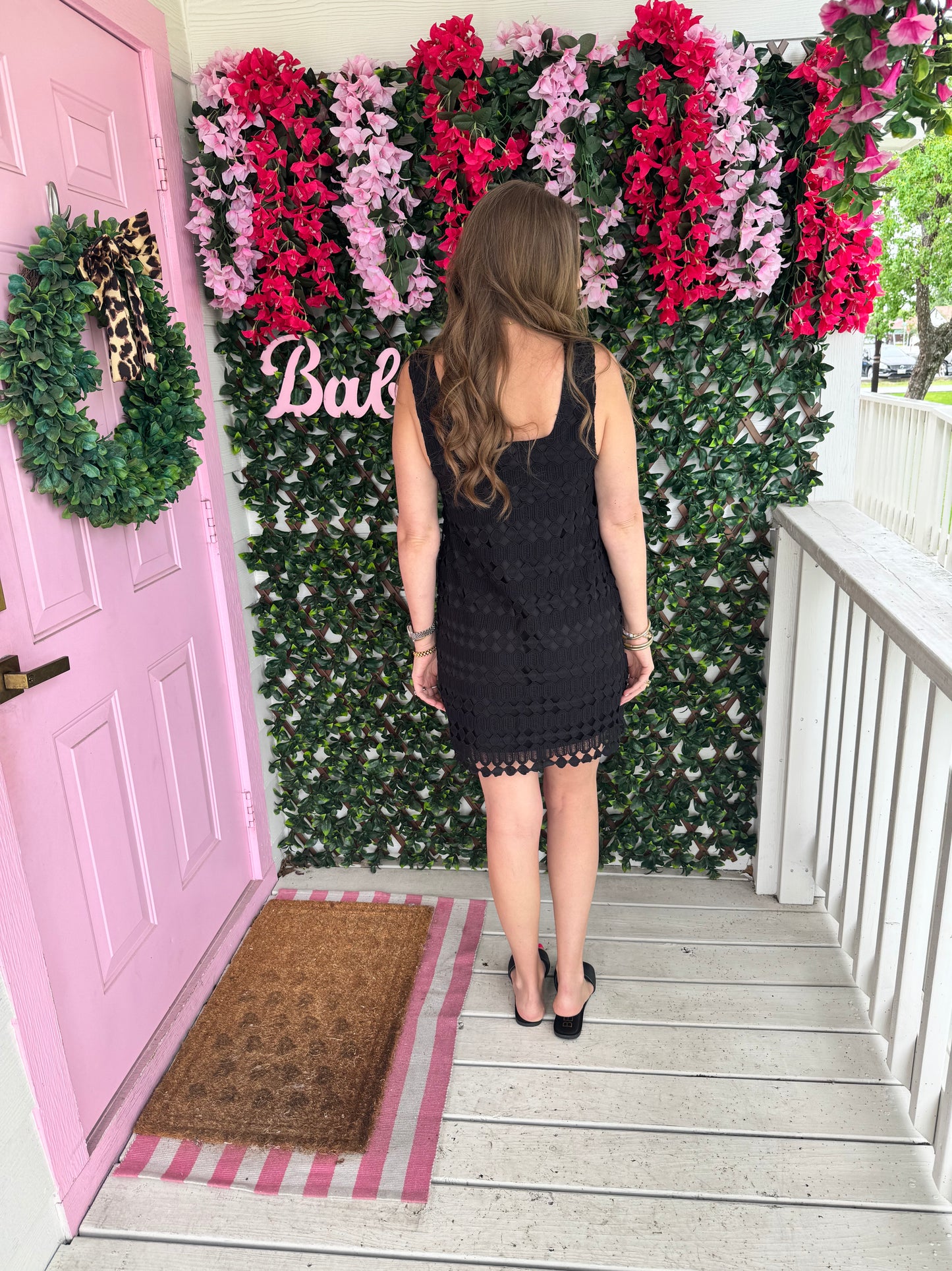 Black Crochet Tank Dress