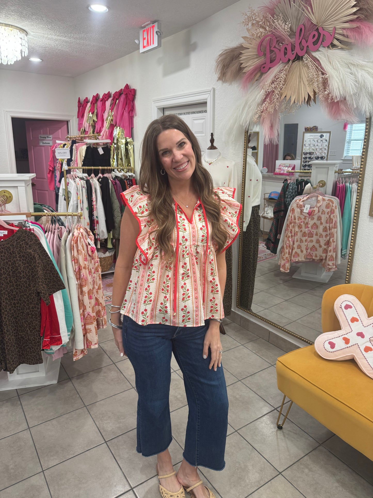 Sweet Pea Ruffle Sleeve Top