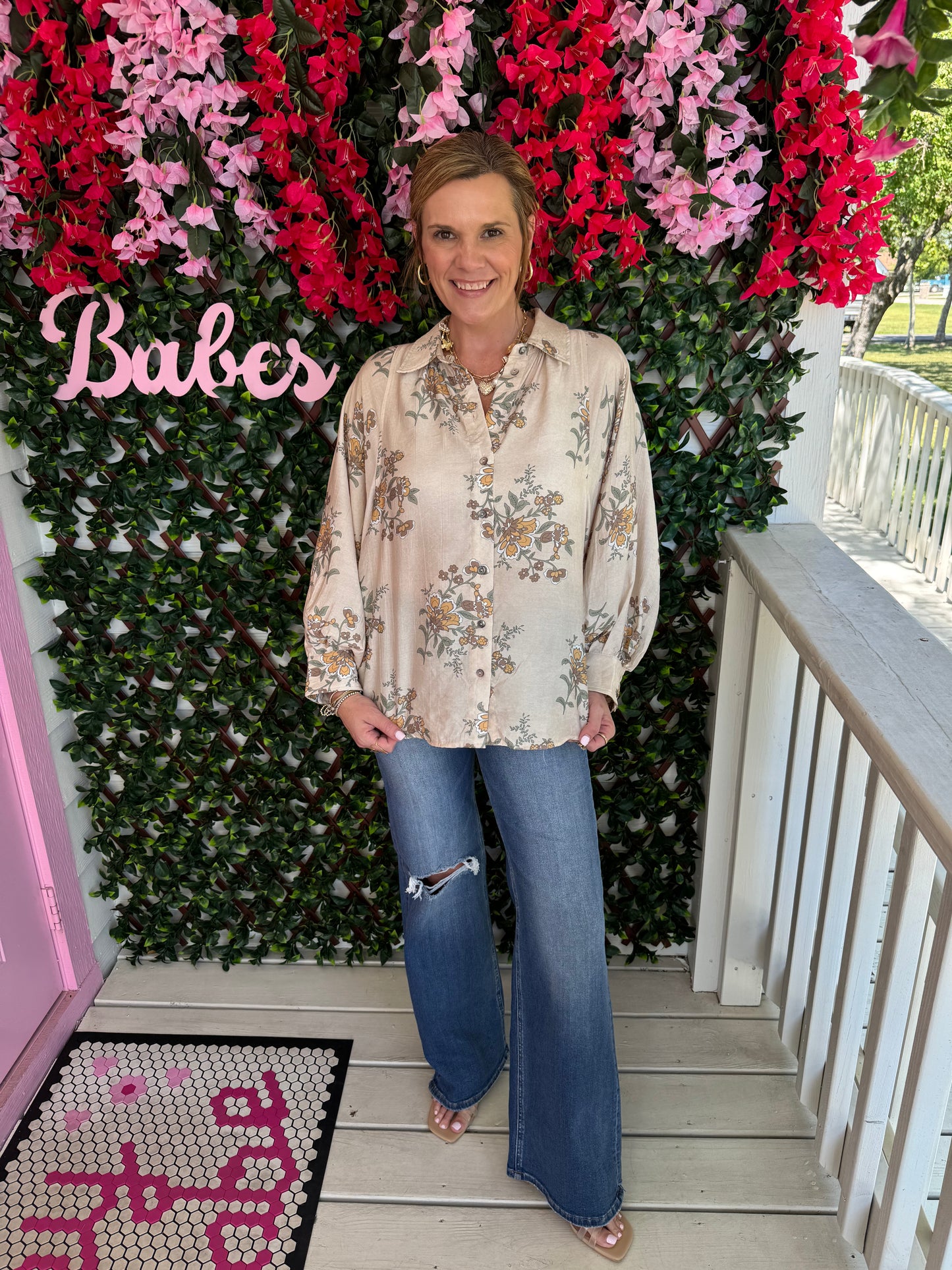 Buttoned up Floral Top