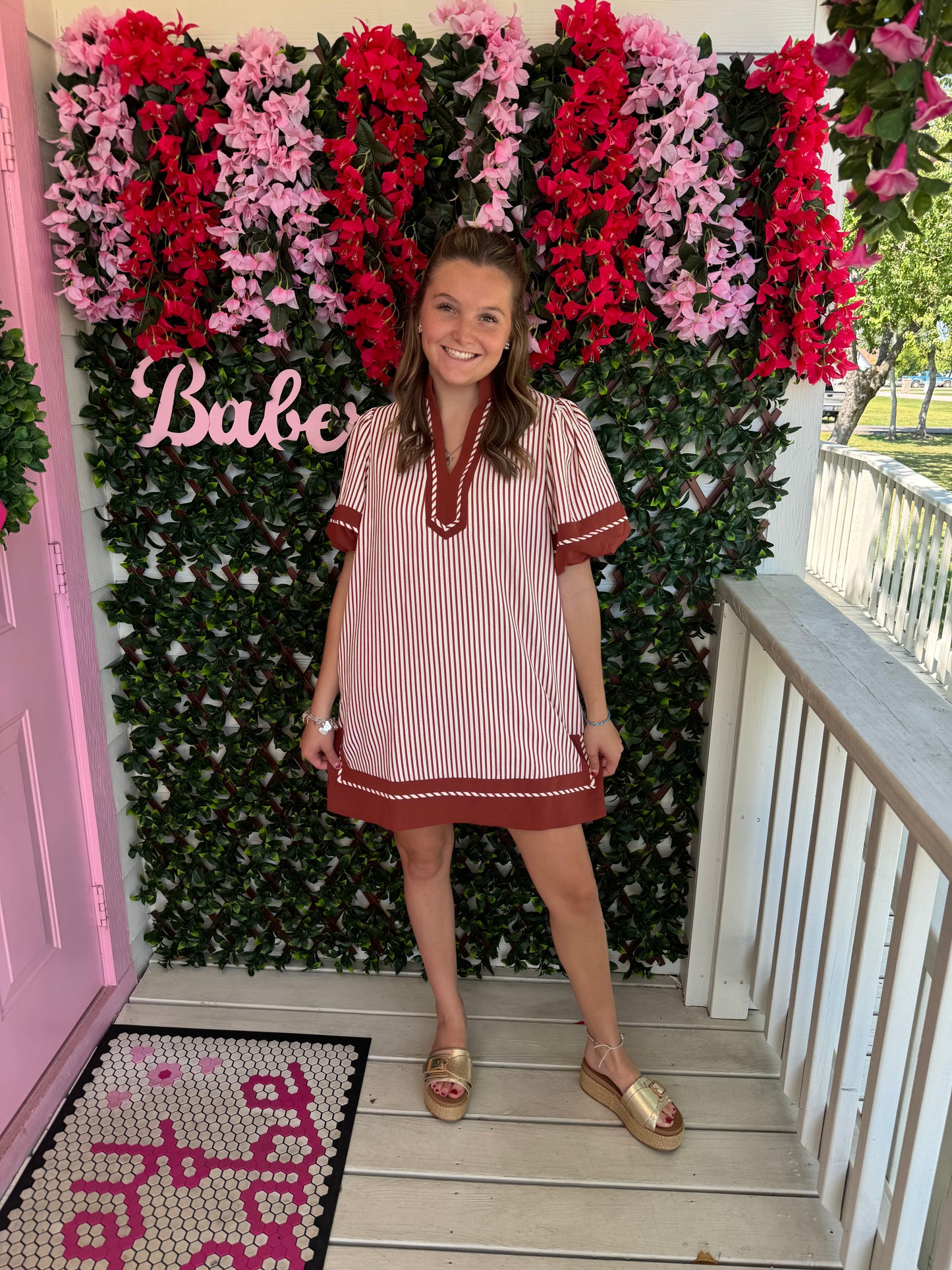 My Girl Clay Striped Dress