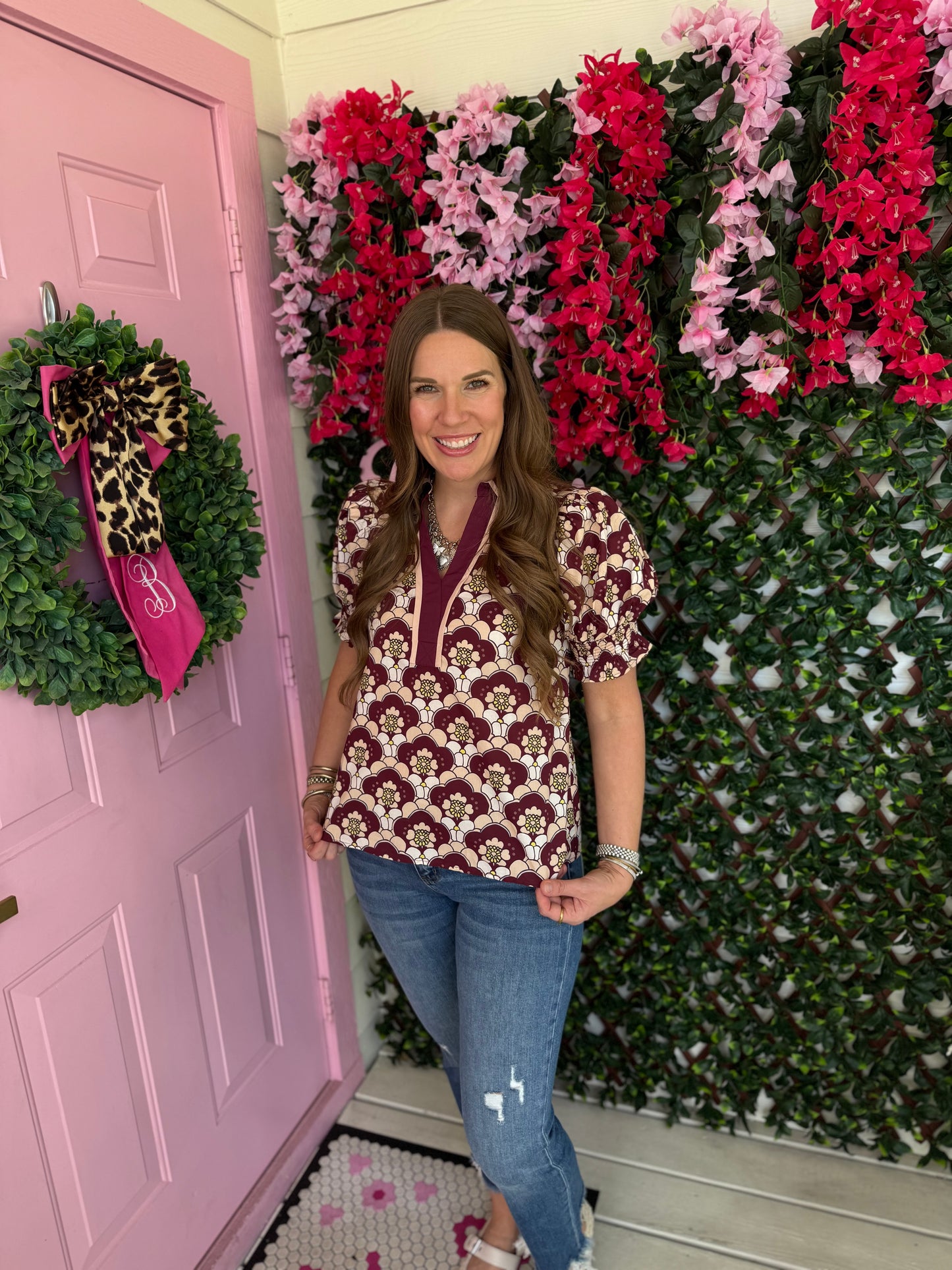 Mauve & Blush Floral Top