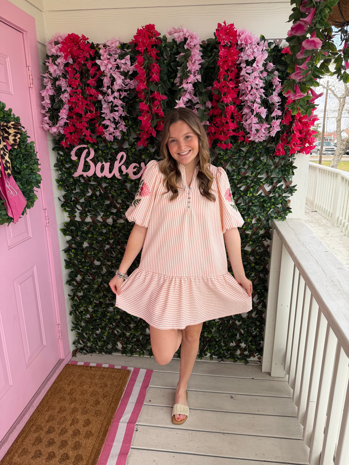Avery Embroidered Sleeve Dress