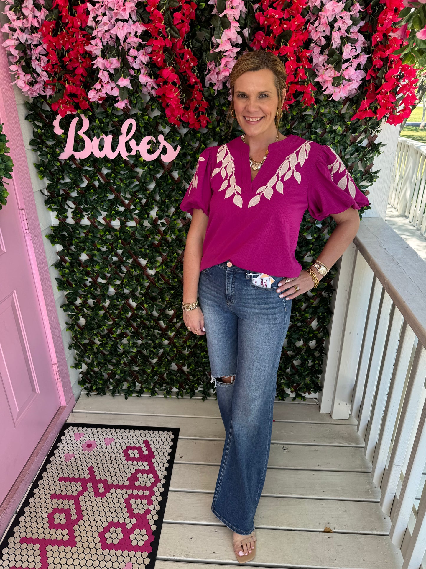 Magenta Florals Top