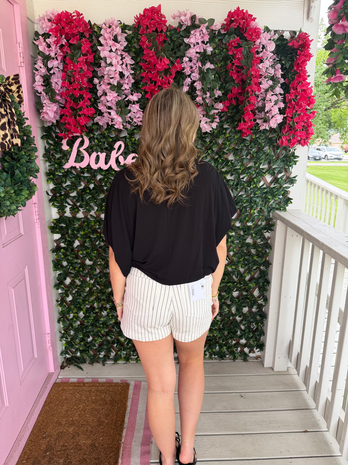 Vervet Pinstripe HR A-Line Shorts
