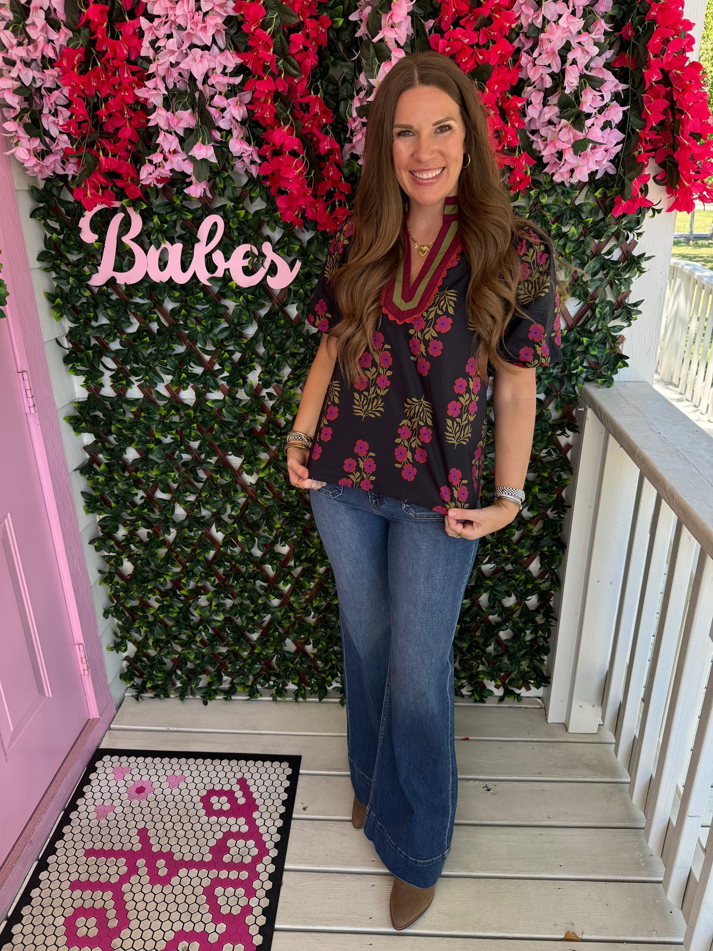 Scallops & Florals Top