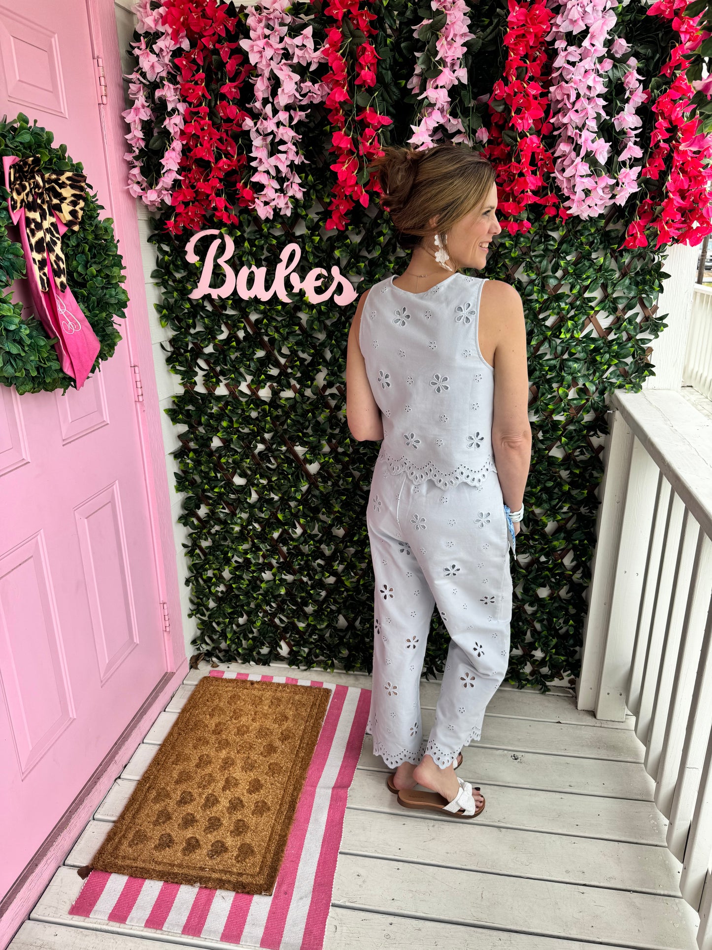 Babe In Blue Eyelet Pants