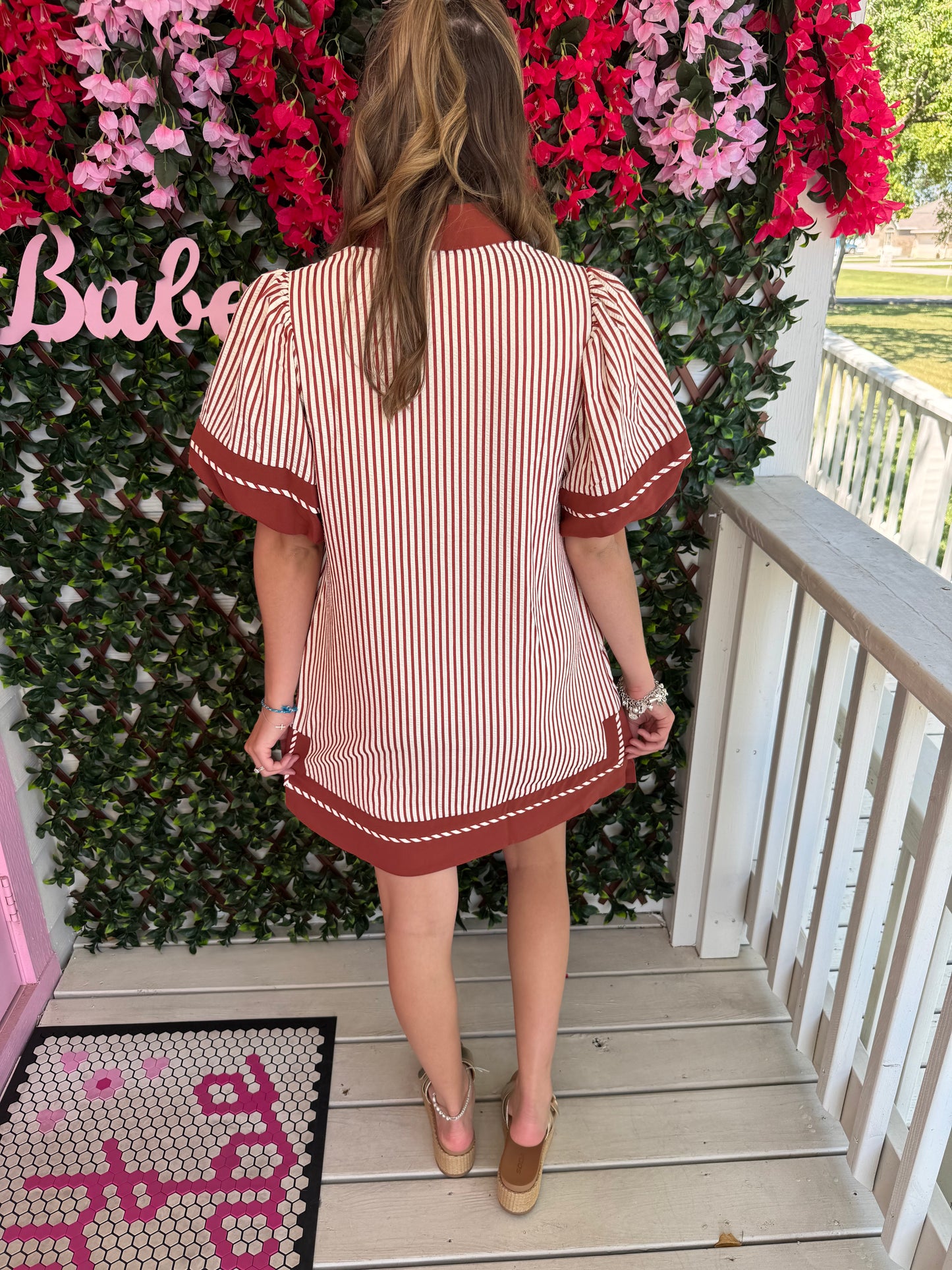 My Girl Clay Striped Dress