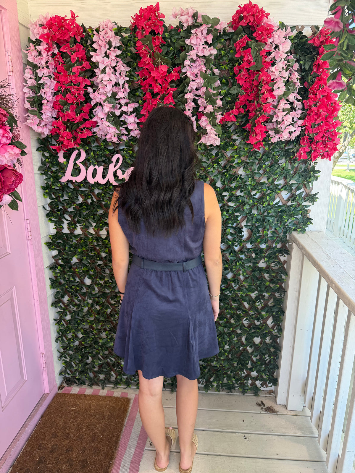 Navy Nights Belted Dress