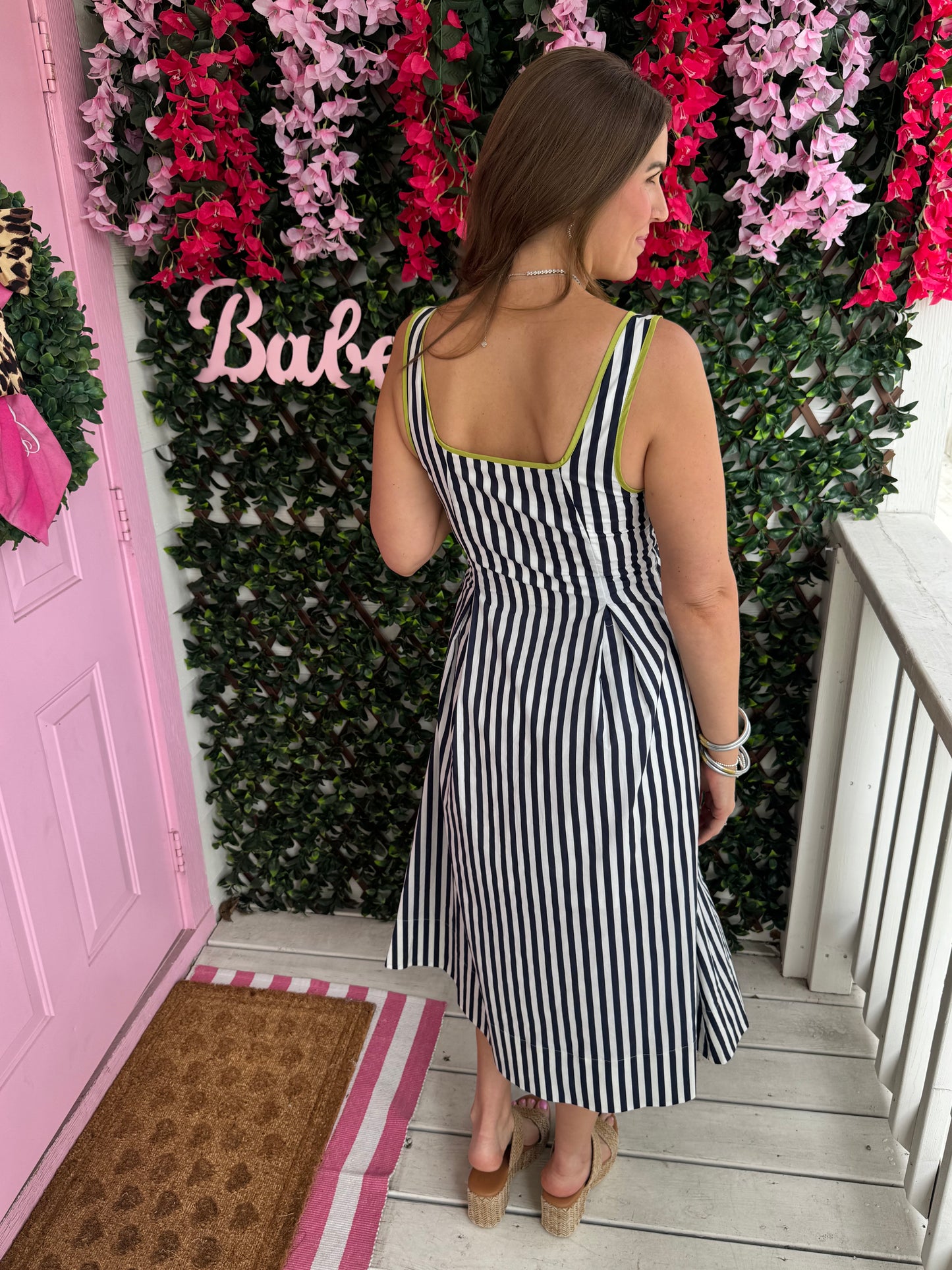 Neon Navy Striped Dress