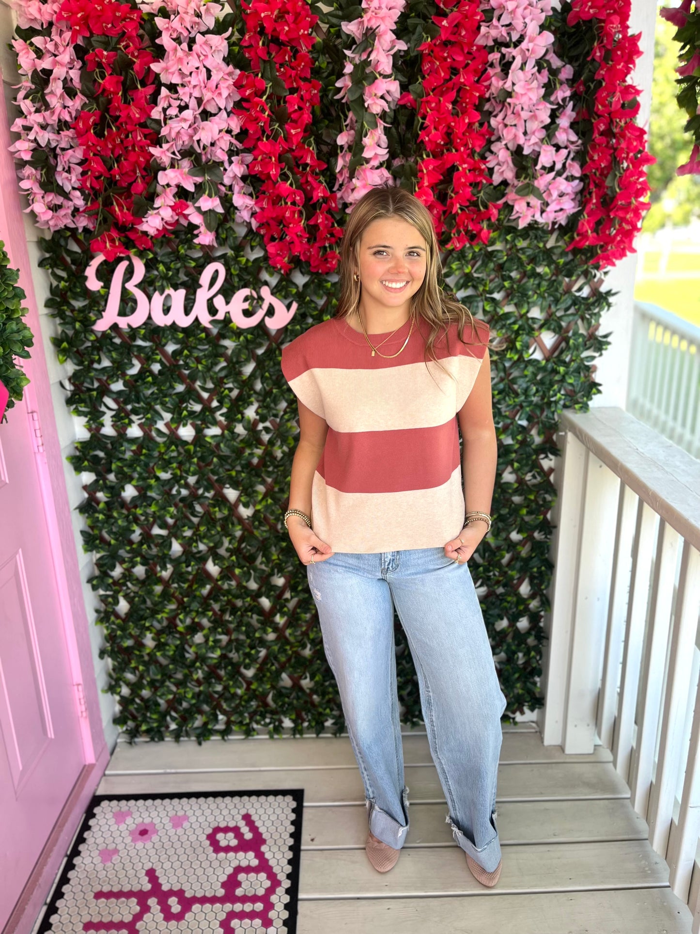 Dusty Coral Sweater Top