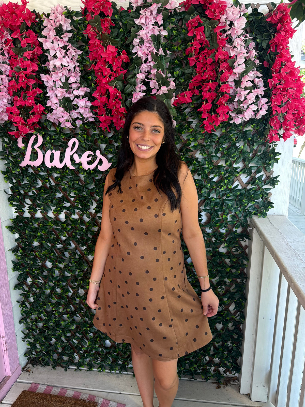 Cappuccino Polka Dot Peplum Dress