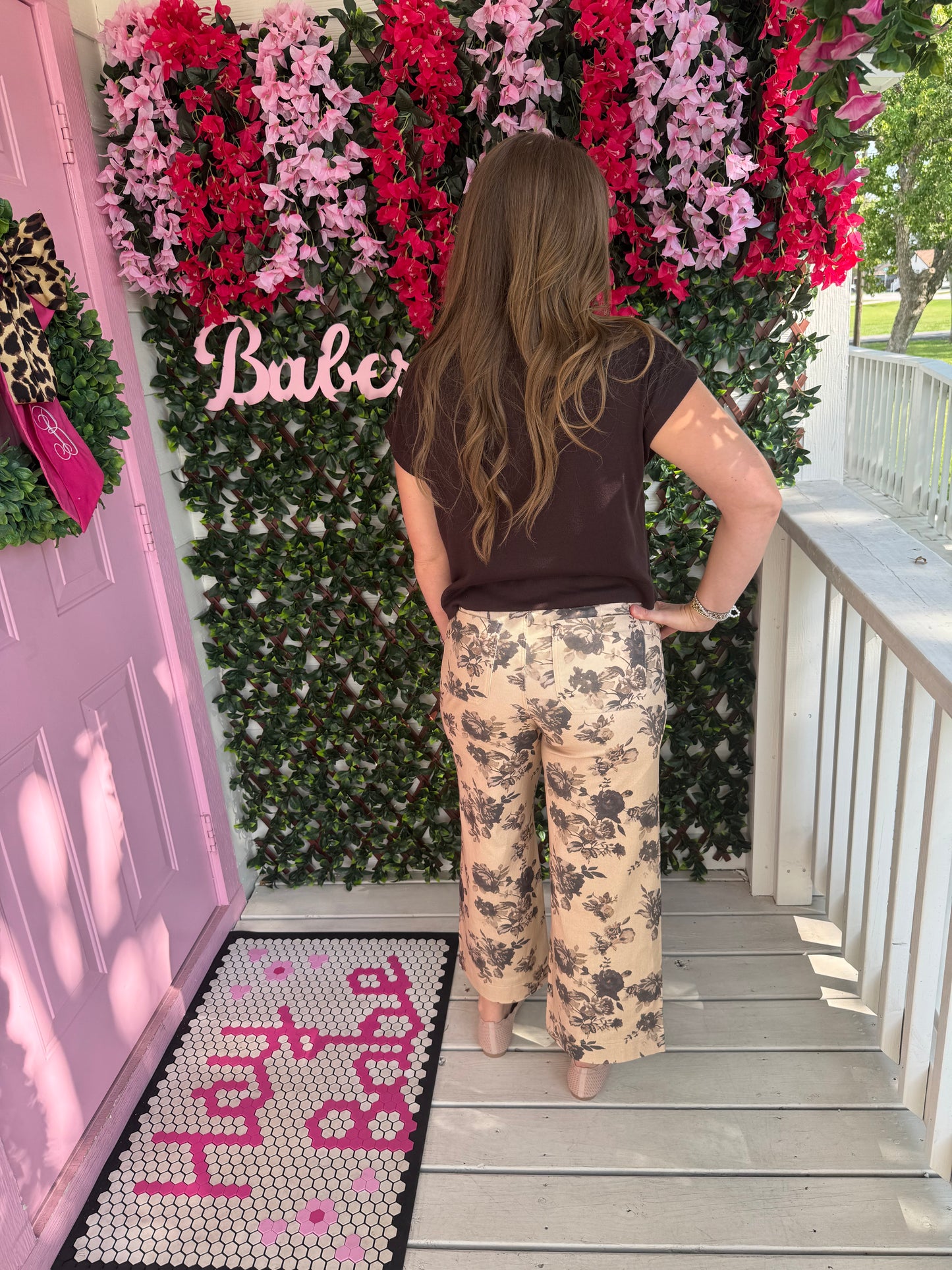 Figgy Floral Denim Pants
