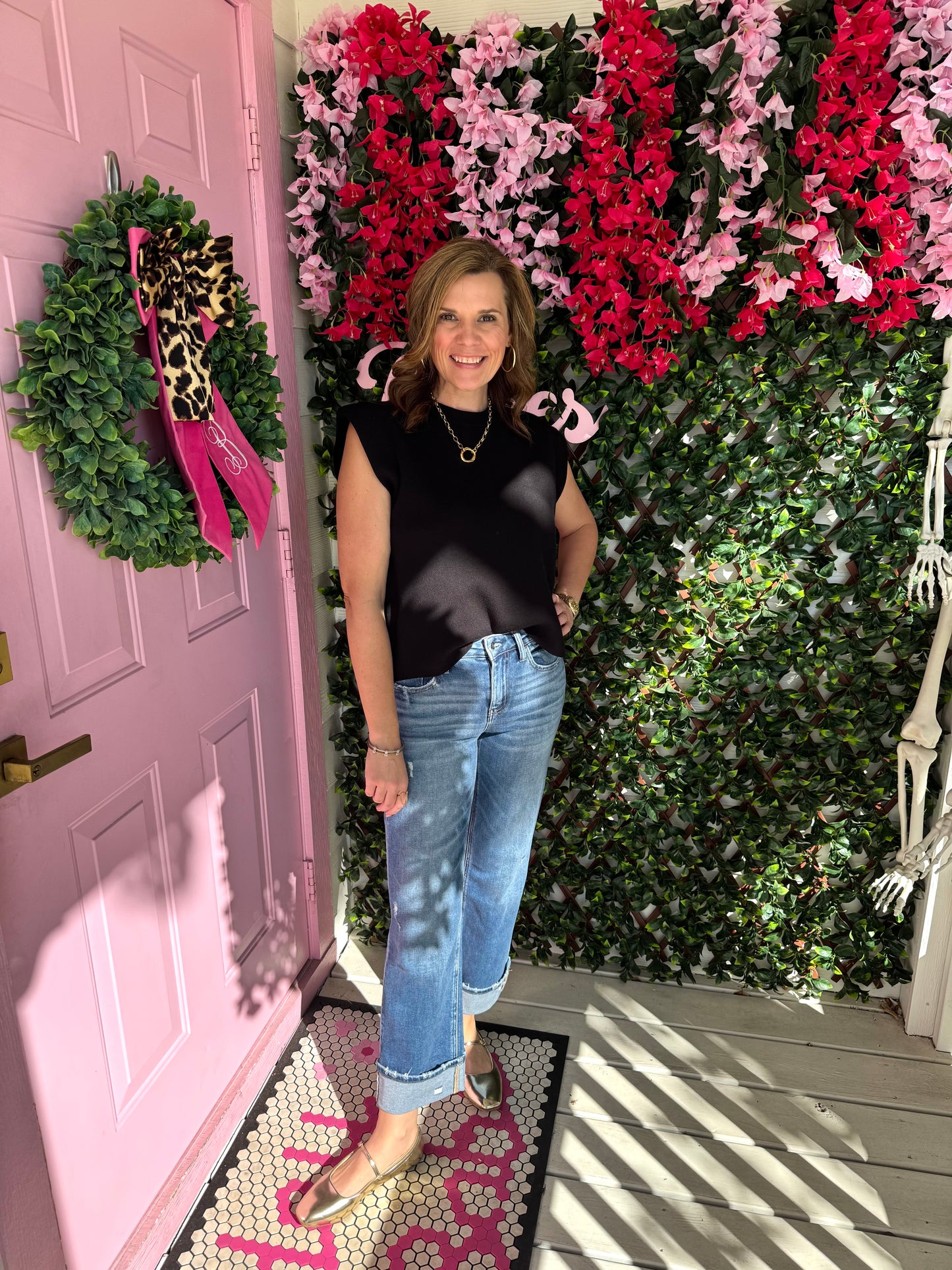 Crewneck Muscle Tee- Black