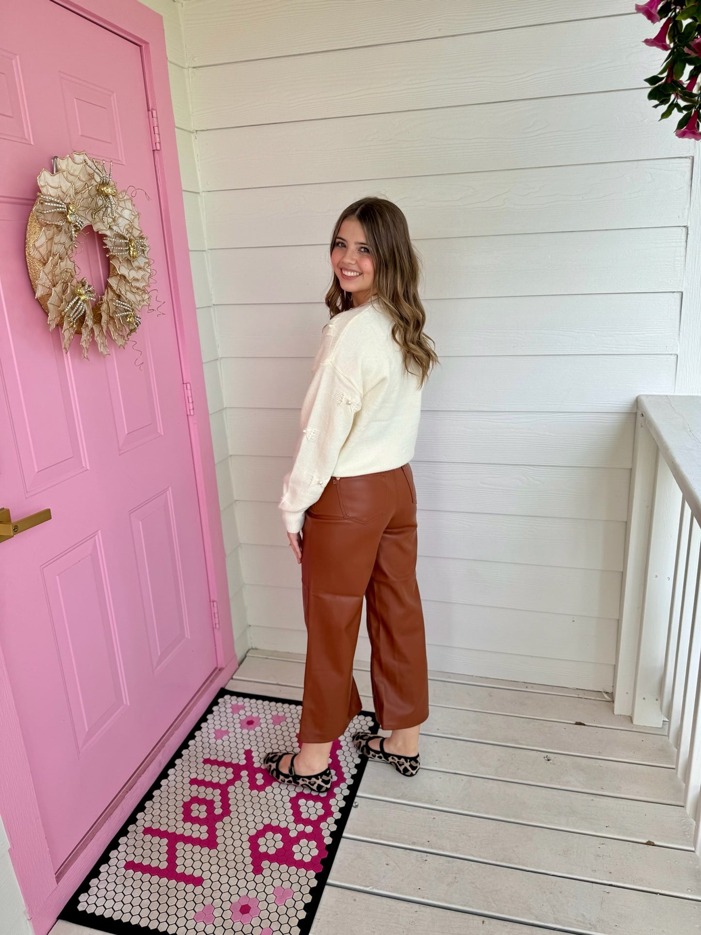 Autumn Cognac Cropped Pants