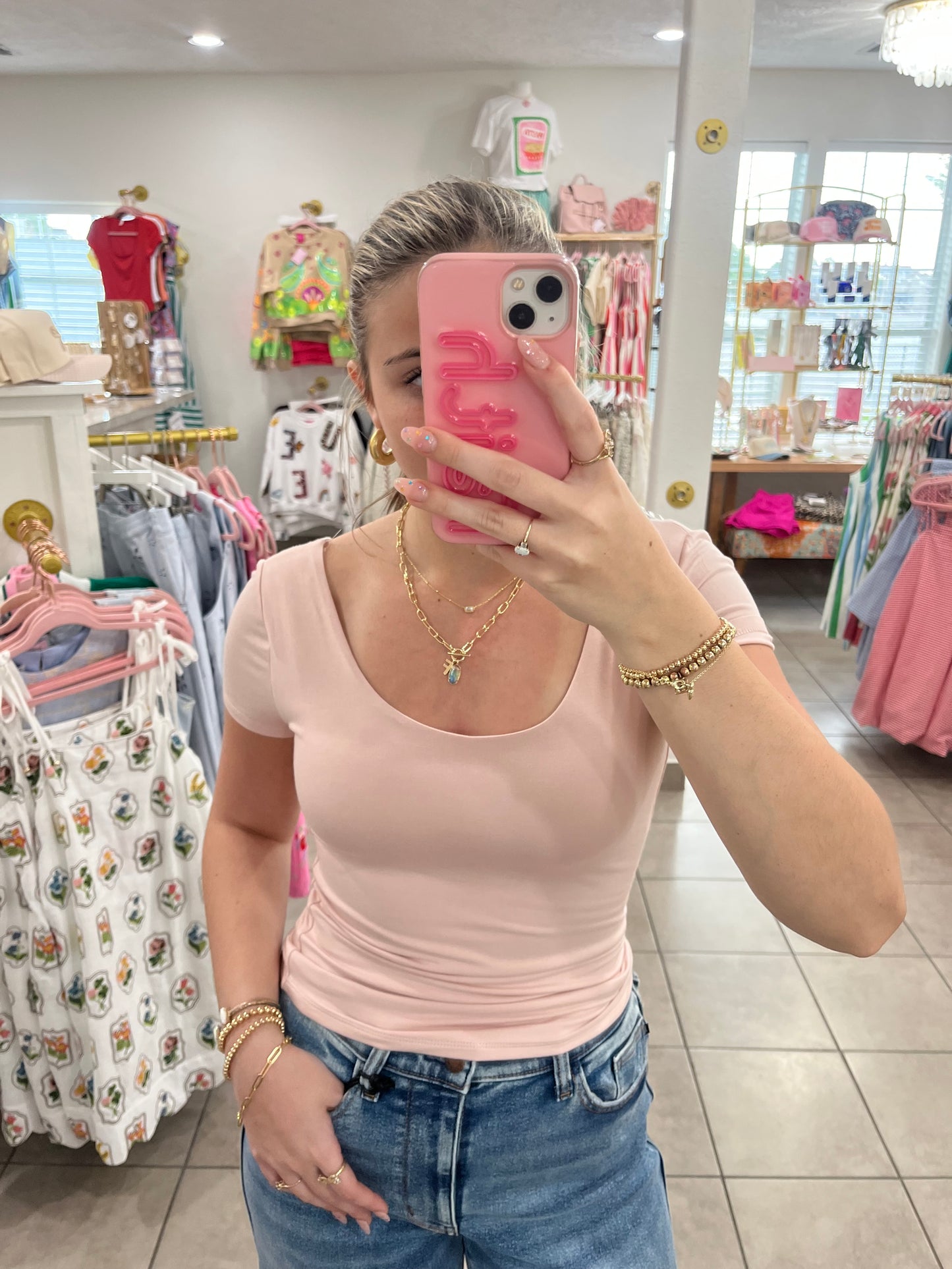 Bamboo Fitted Scoop Neck Tee