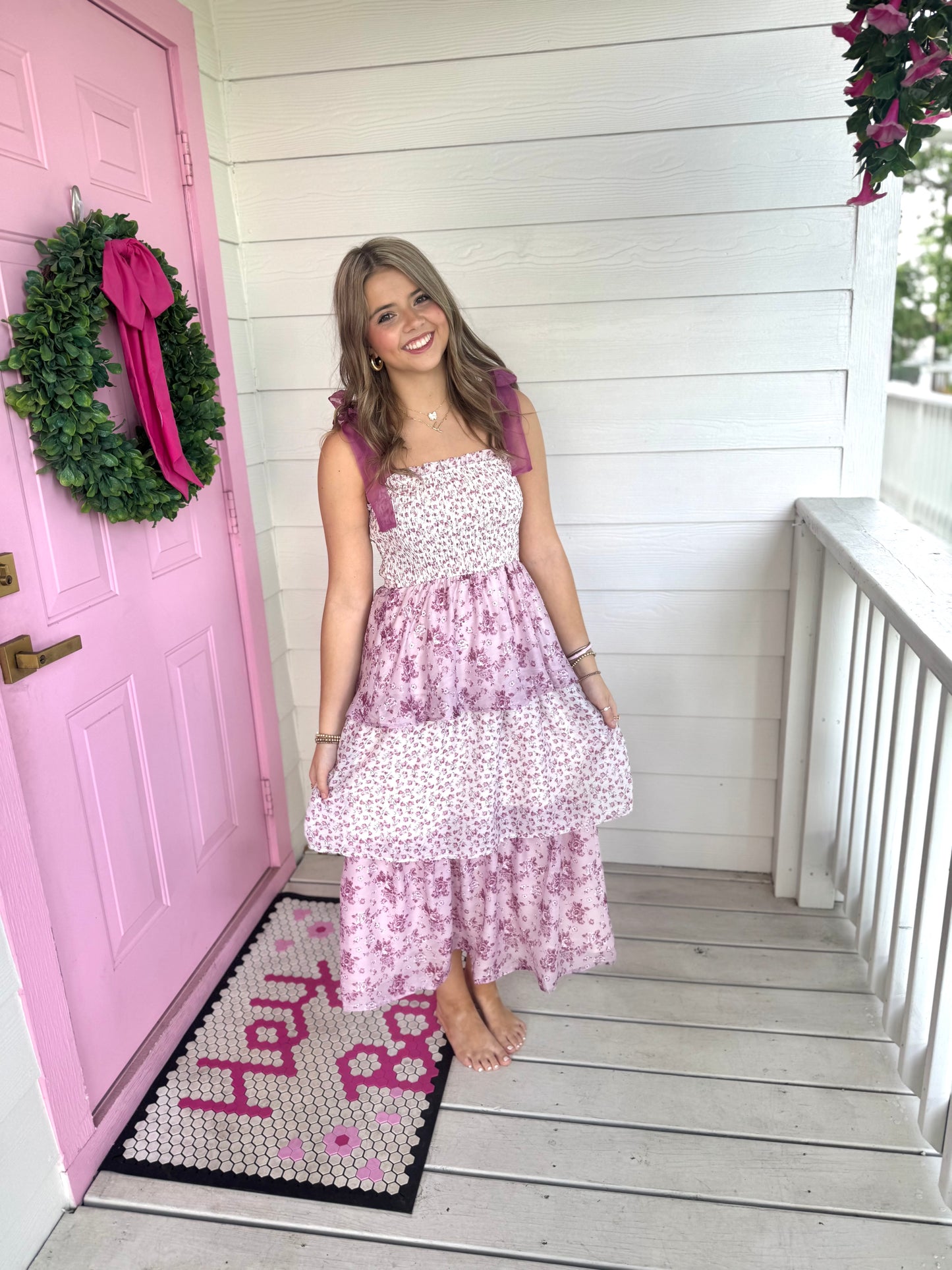 Magenta Florals Girly Dress