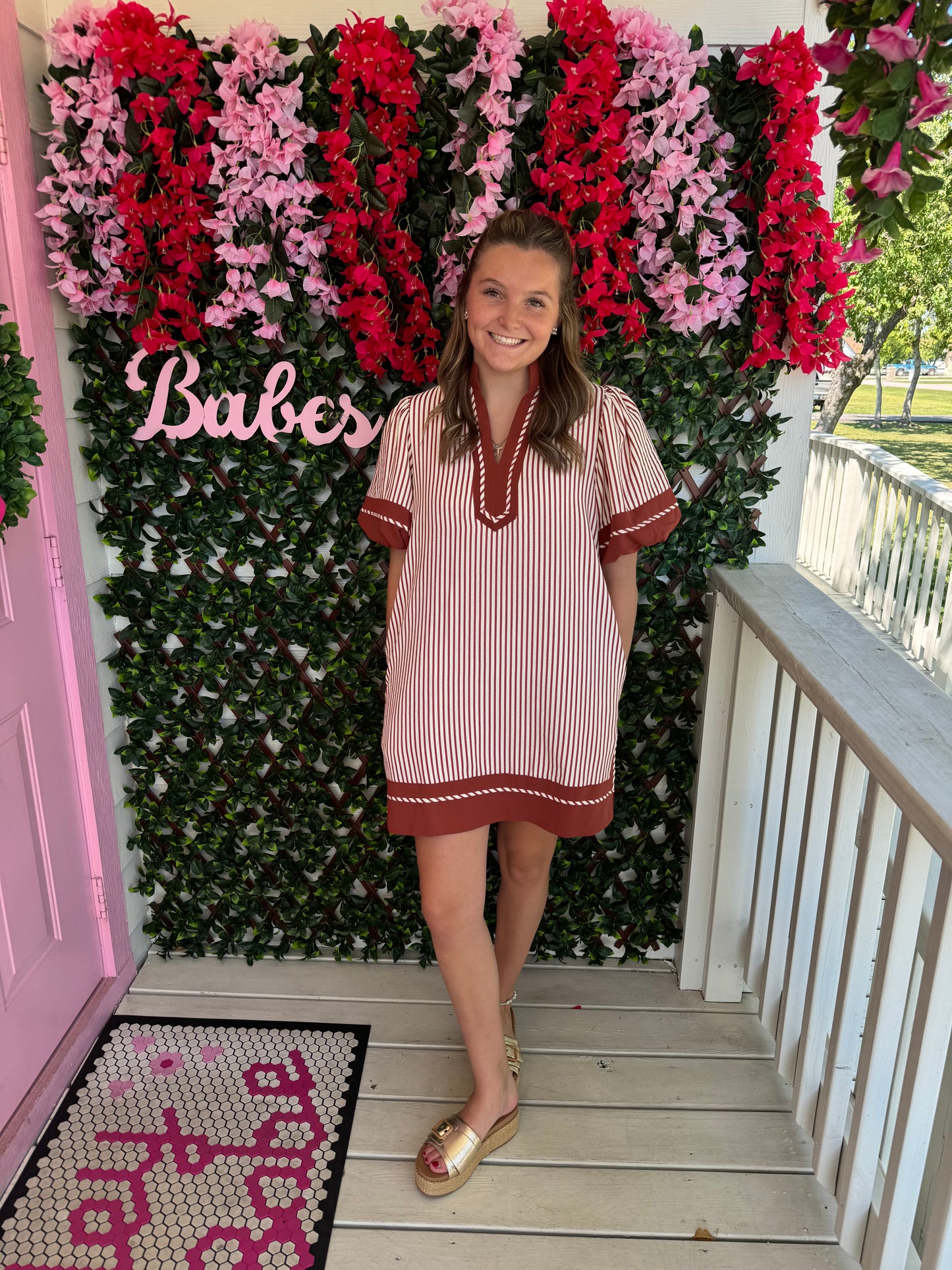 My Girl Clay Striped Dress
