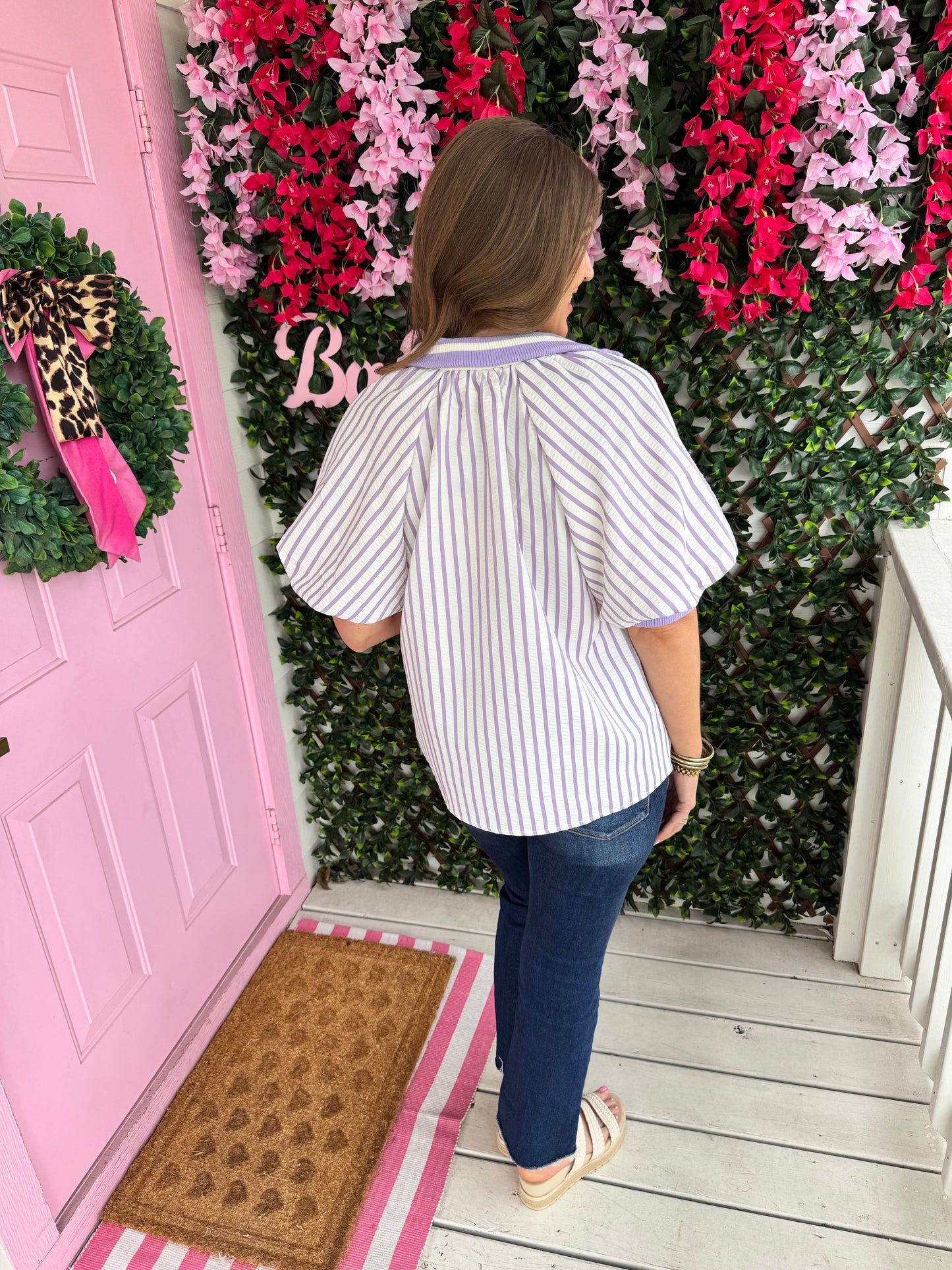 Striped Lavender Top