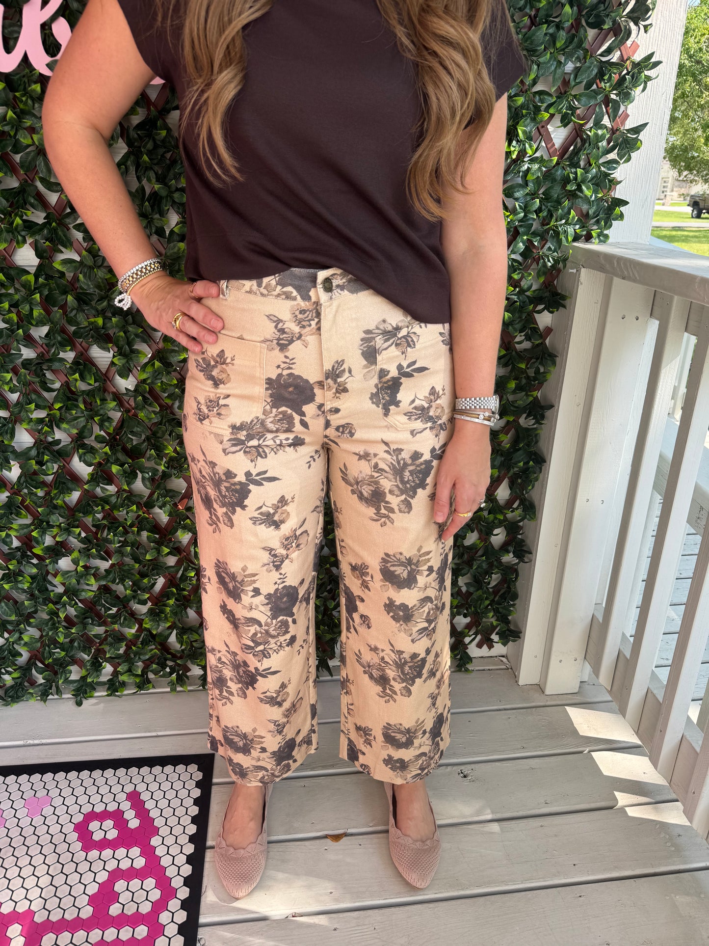 Figgy Floral Denim Pants
