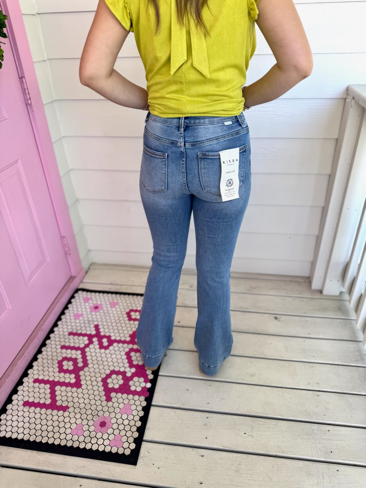 Risen High Rise Flare Jeans