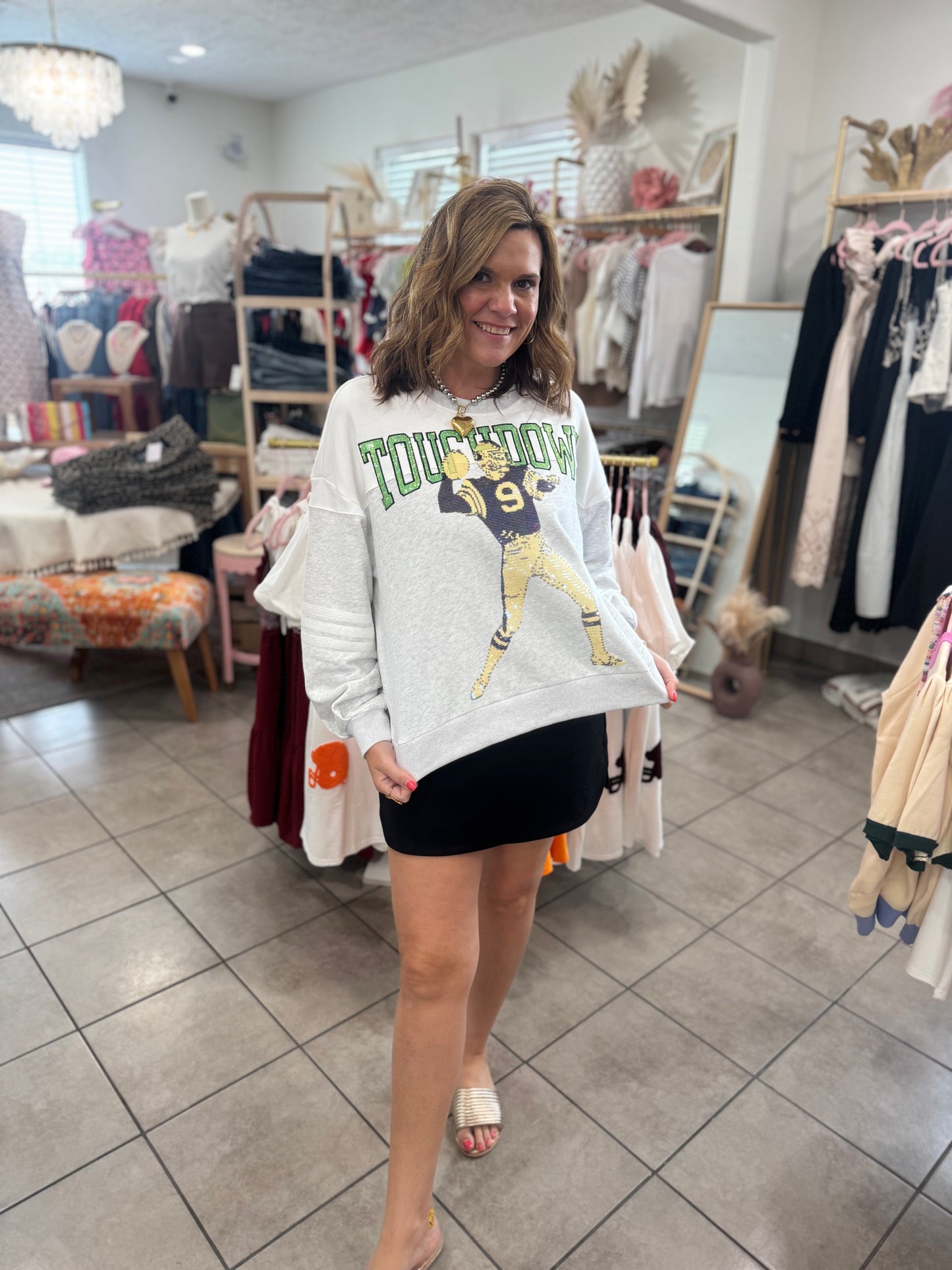 Queen Of Sparkles Touch Down Sweatshirt
