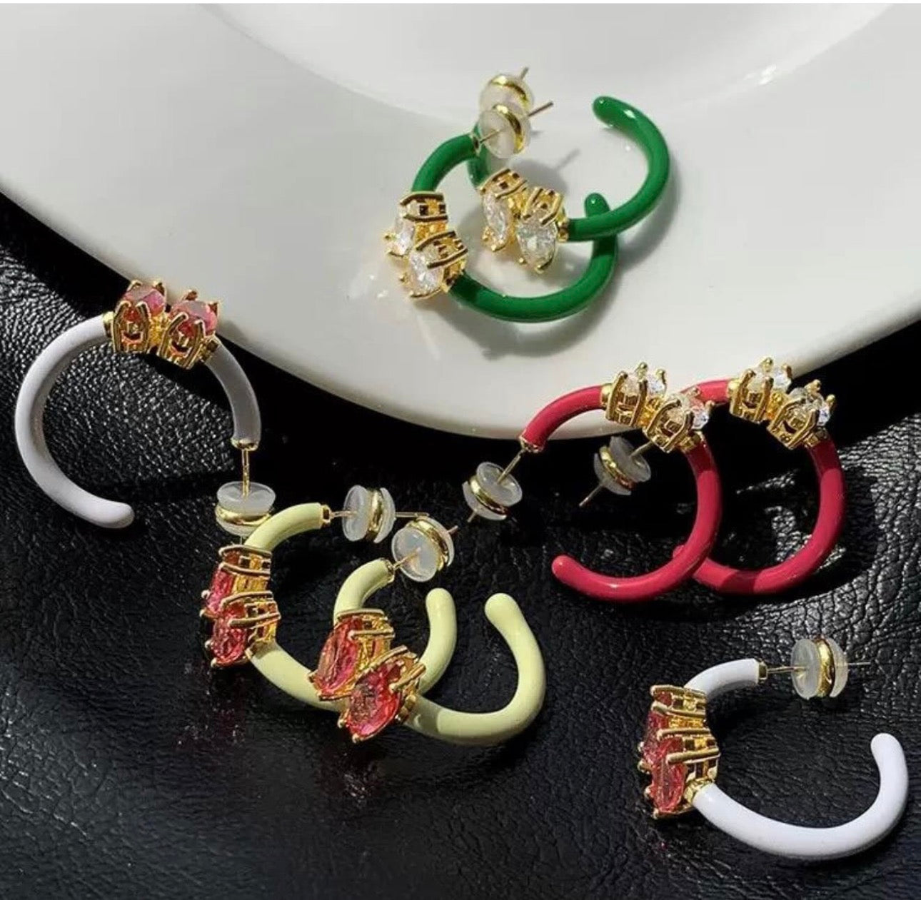 Colored Enamel Hoops