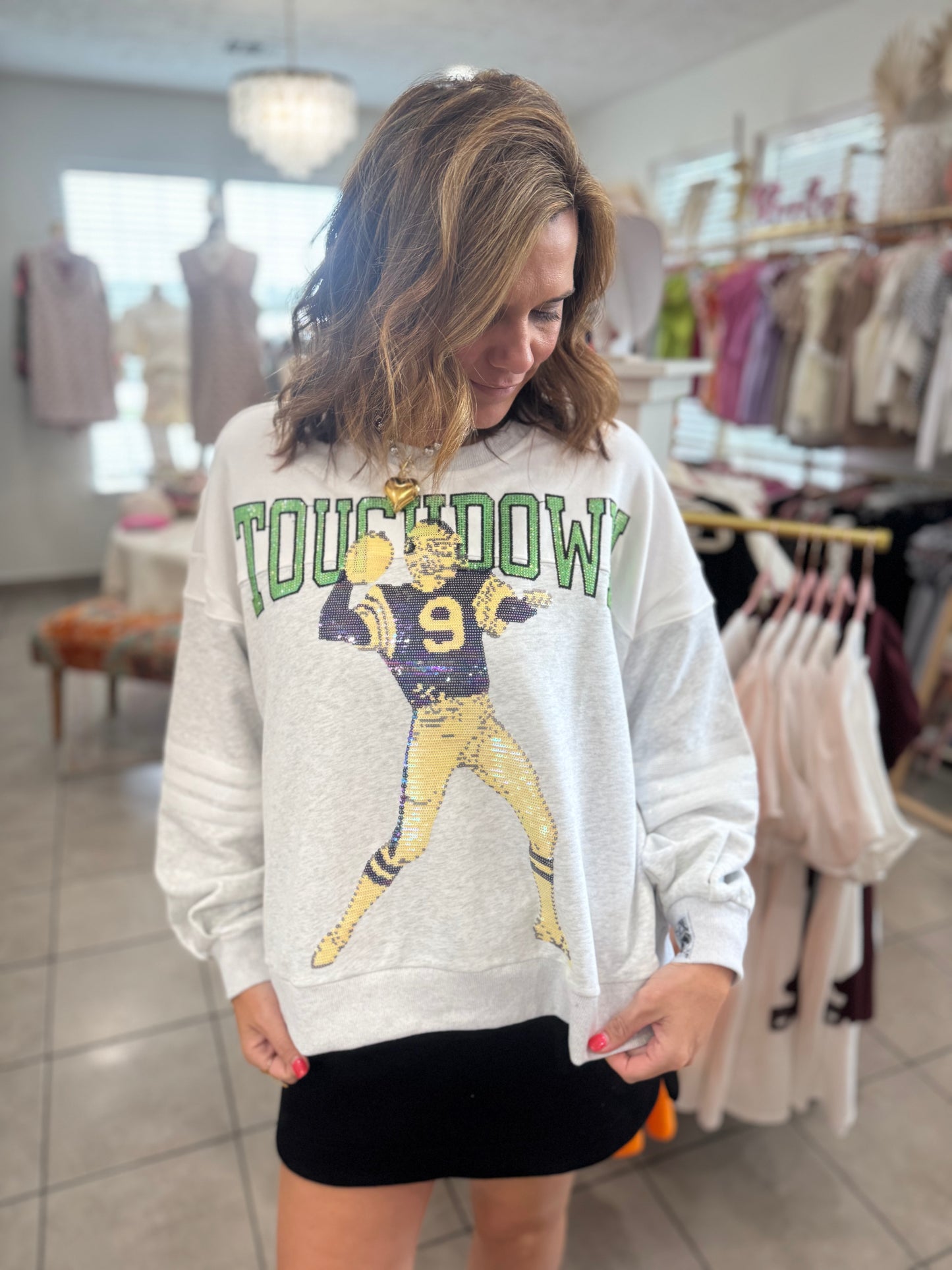 Queen Of Sparkles Touch Down Sweatshirt