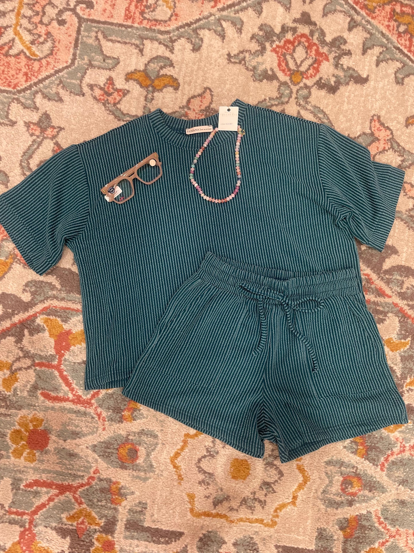 Becky Ribbed Short Set - Restock