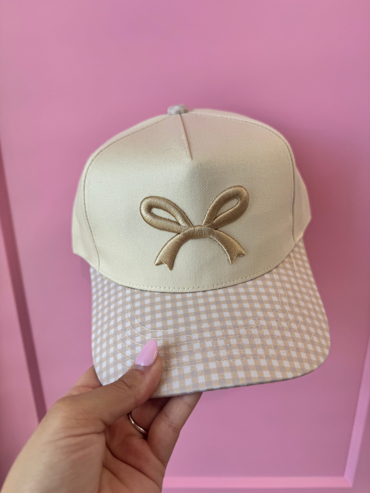 Gingham Bow Hat