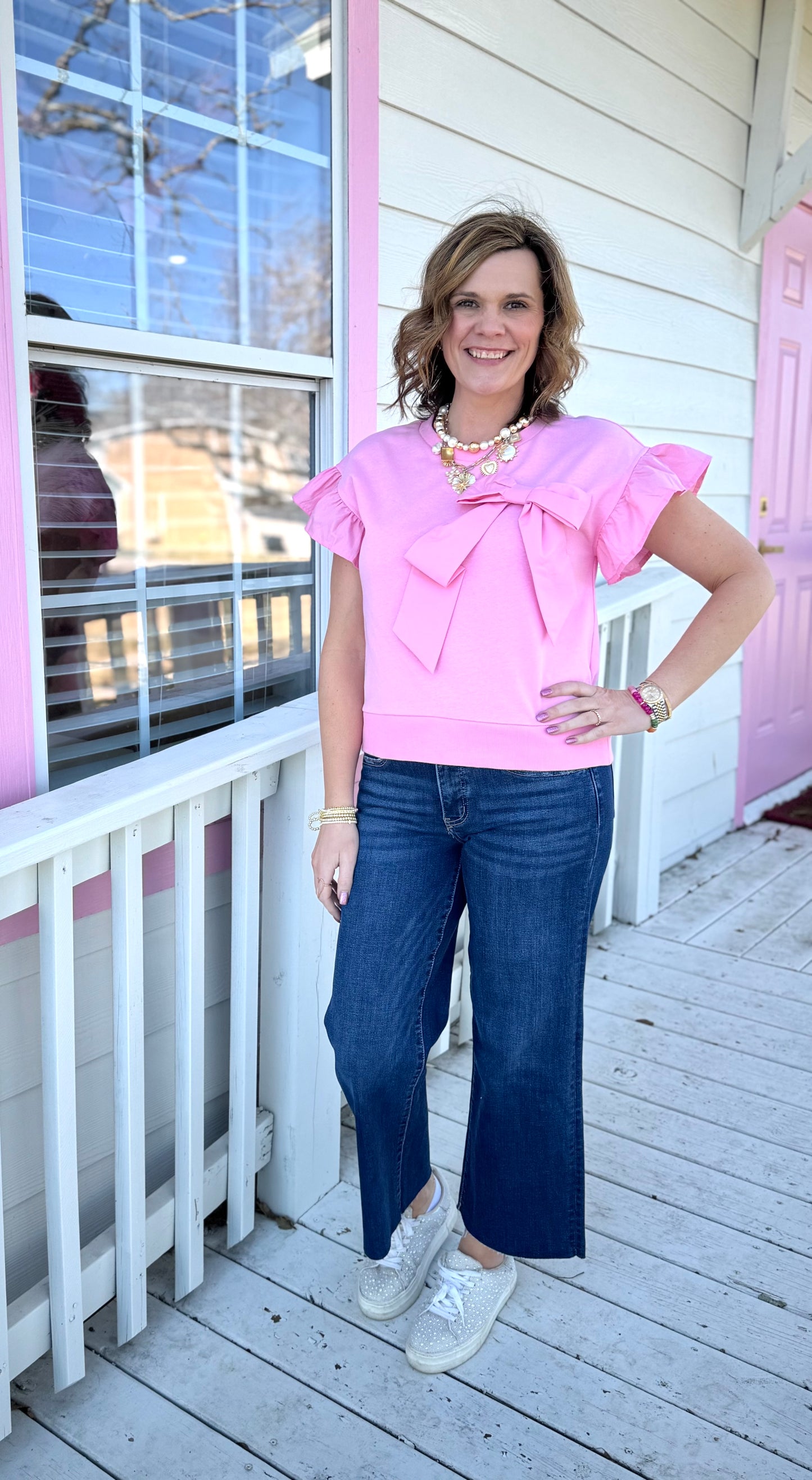 Big Pink Bow Top