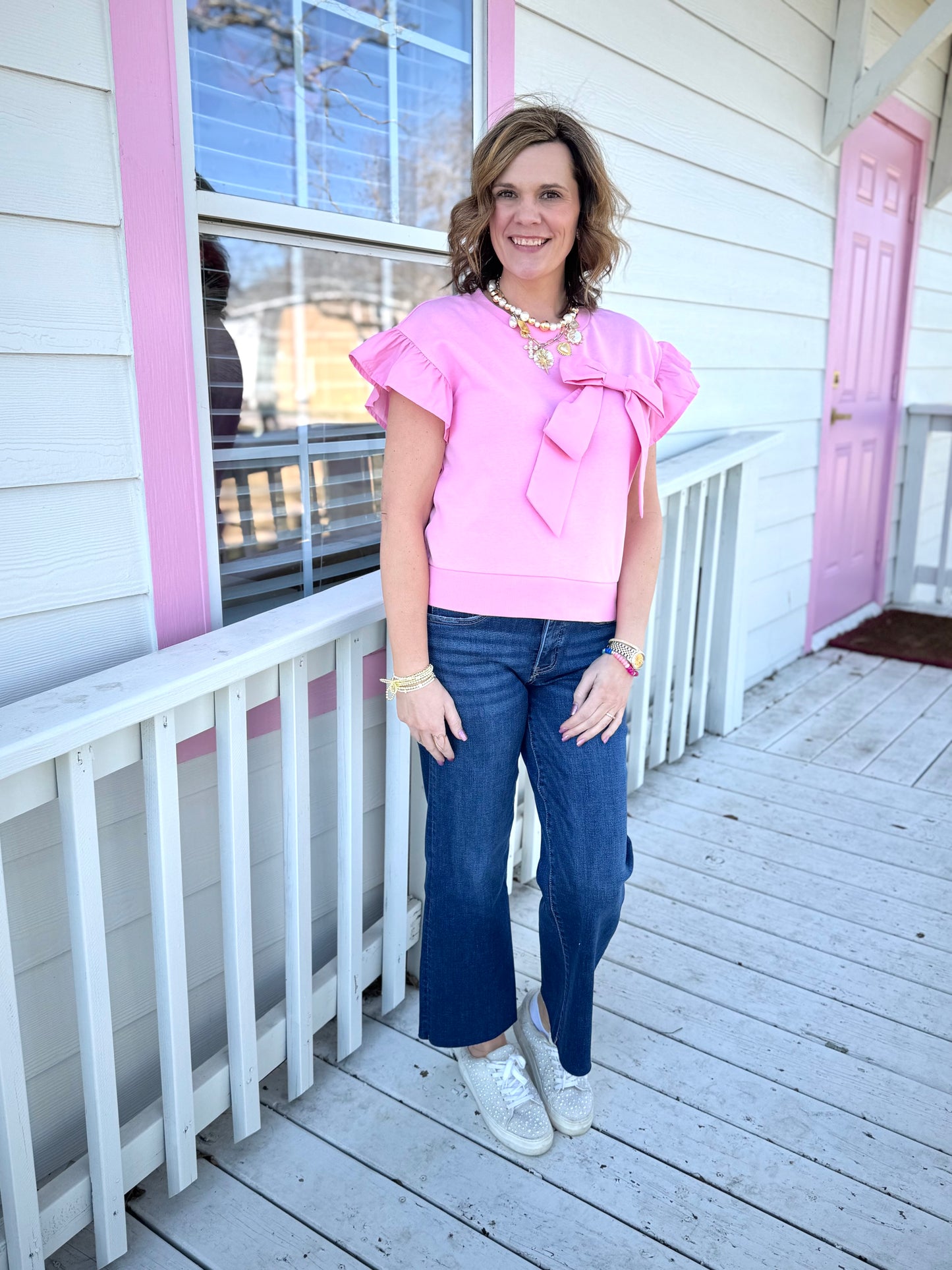 Big Pink Bow Top