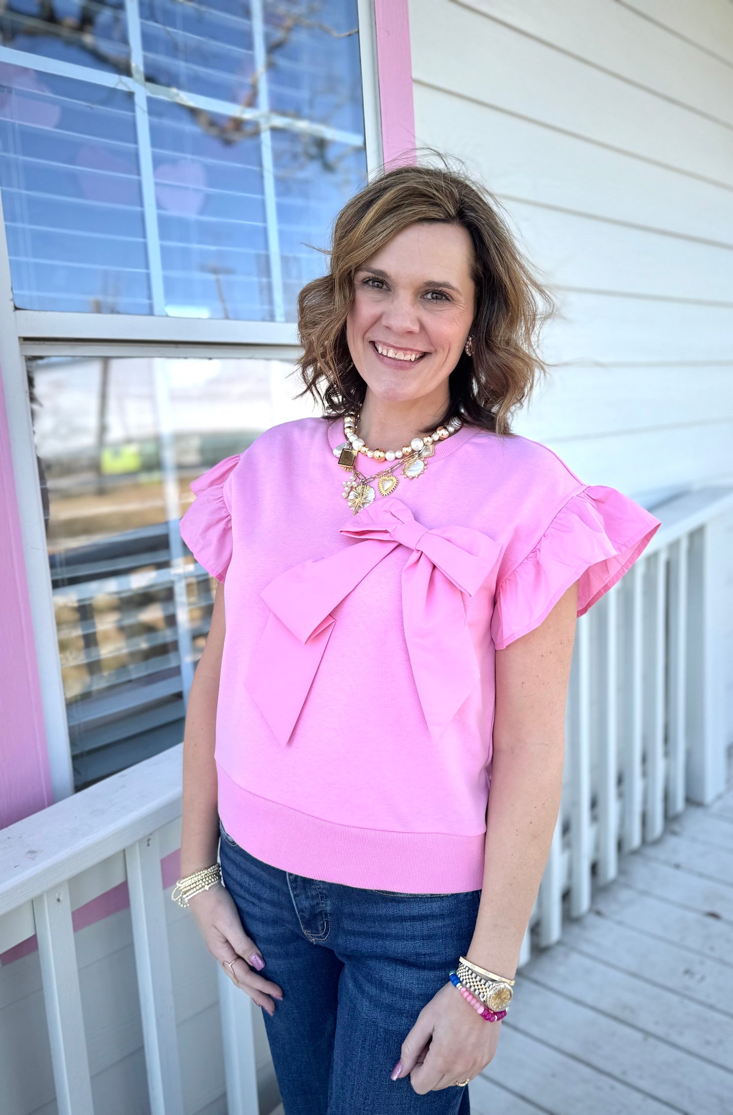 Big Pink Bow Top