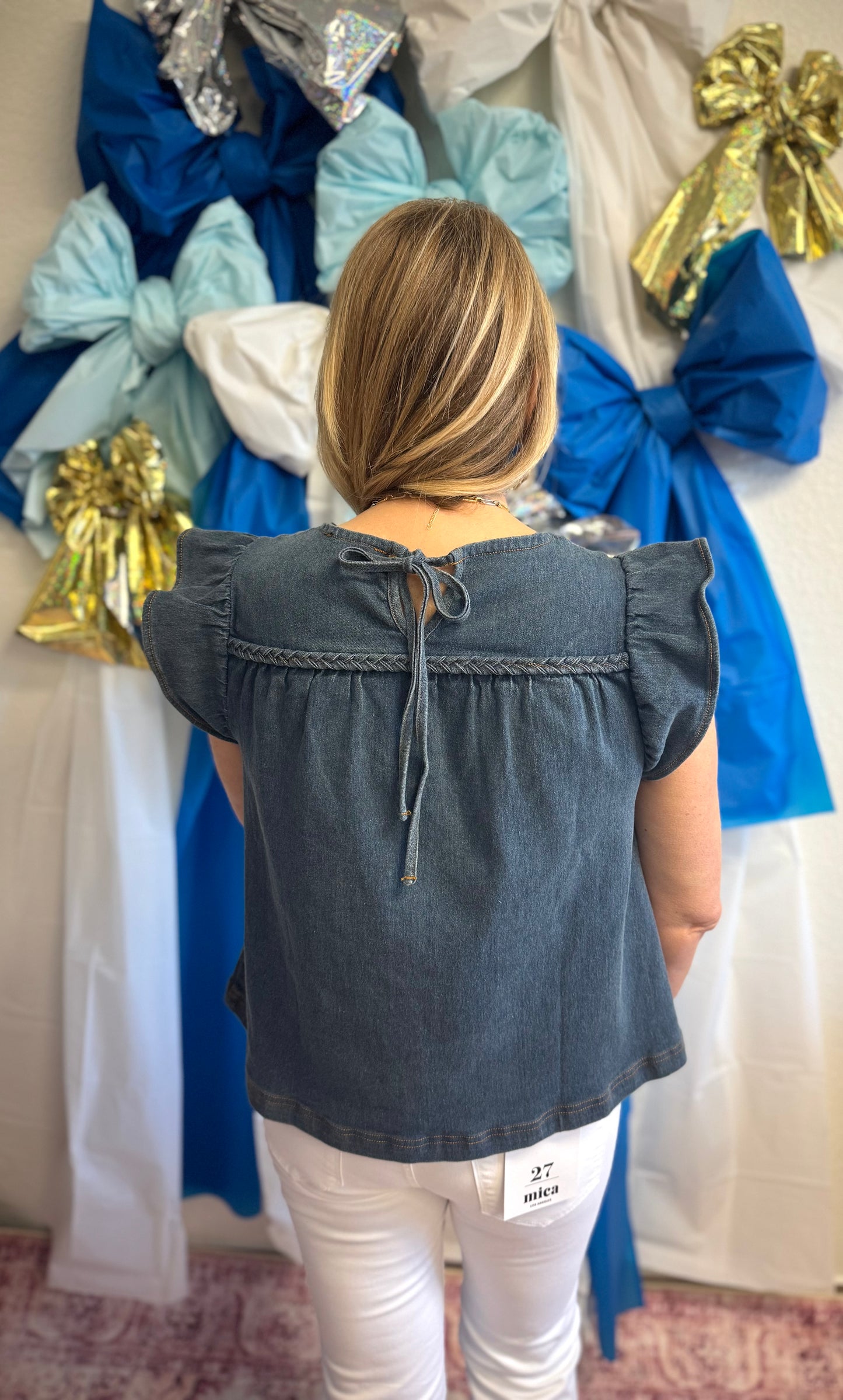 Dark Denim Braid Top