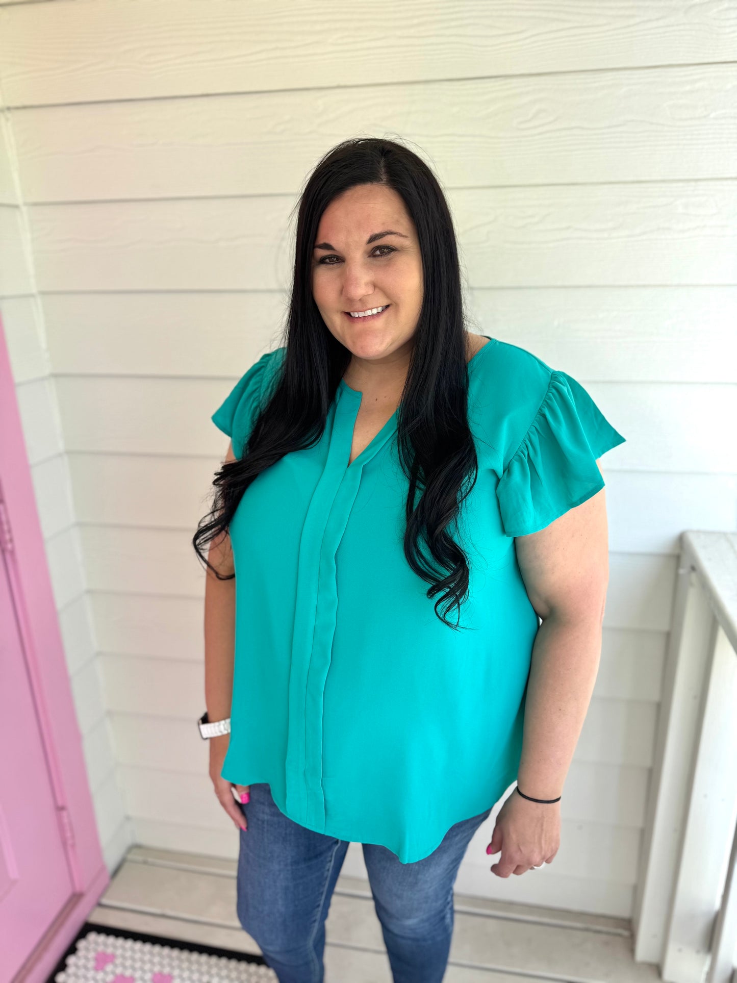Rebecca Split Neck Top