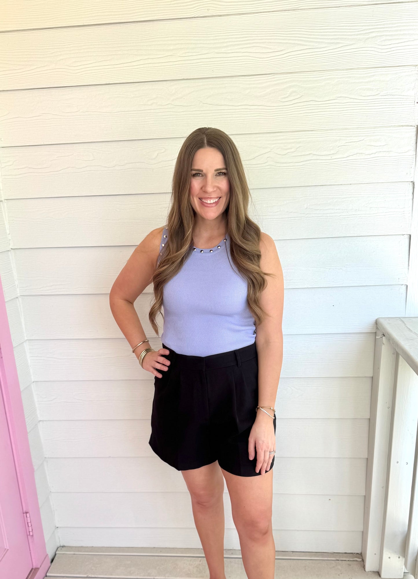 Black Tailored High Waist Shorts