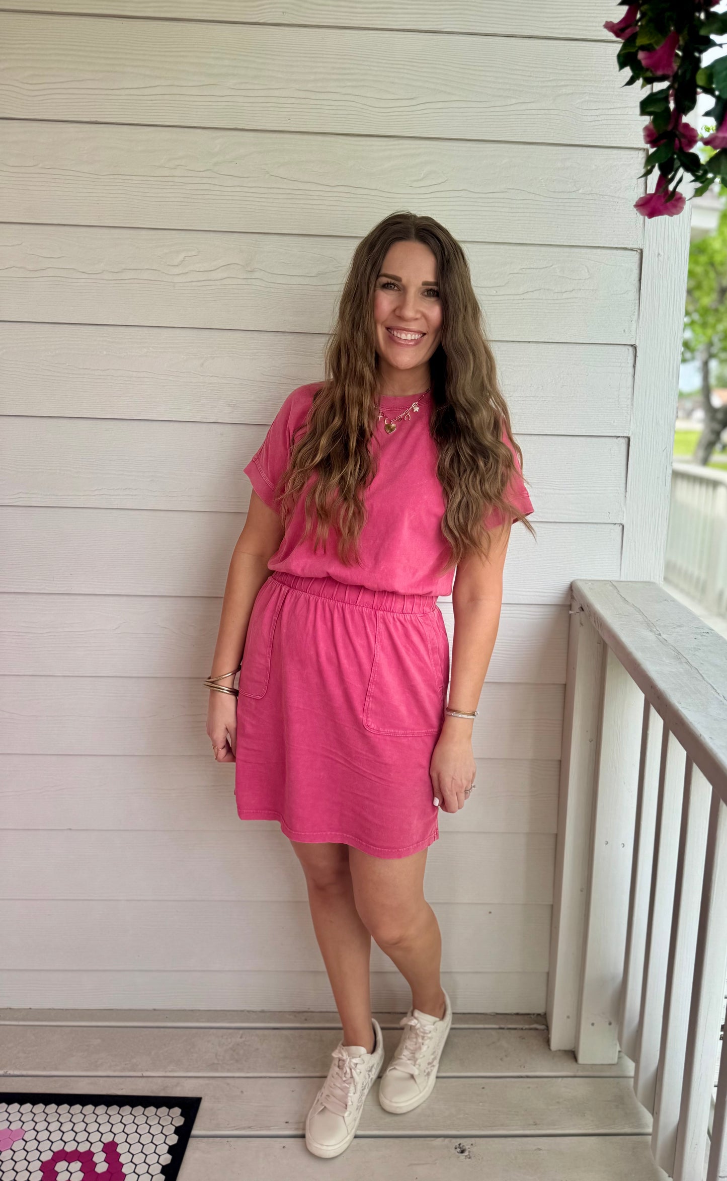 French Pink T-Shirt Dress