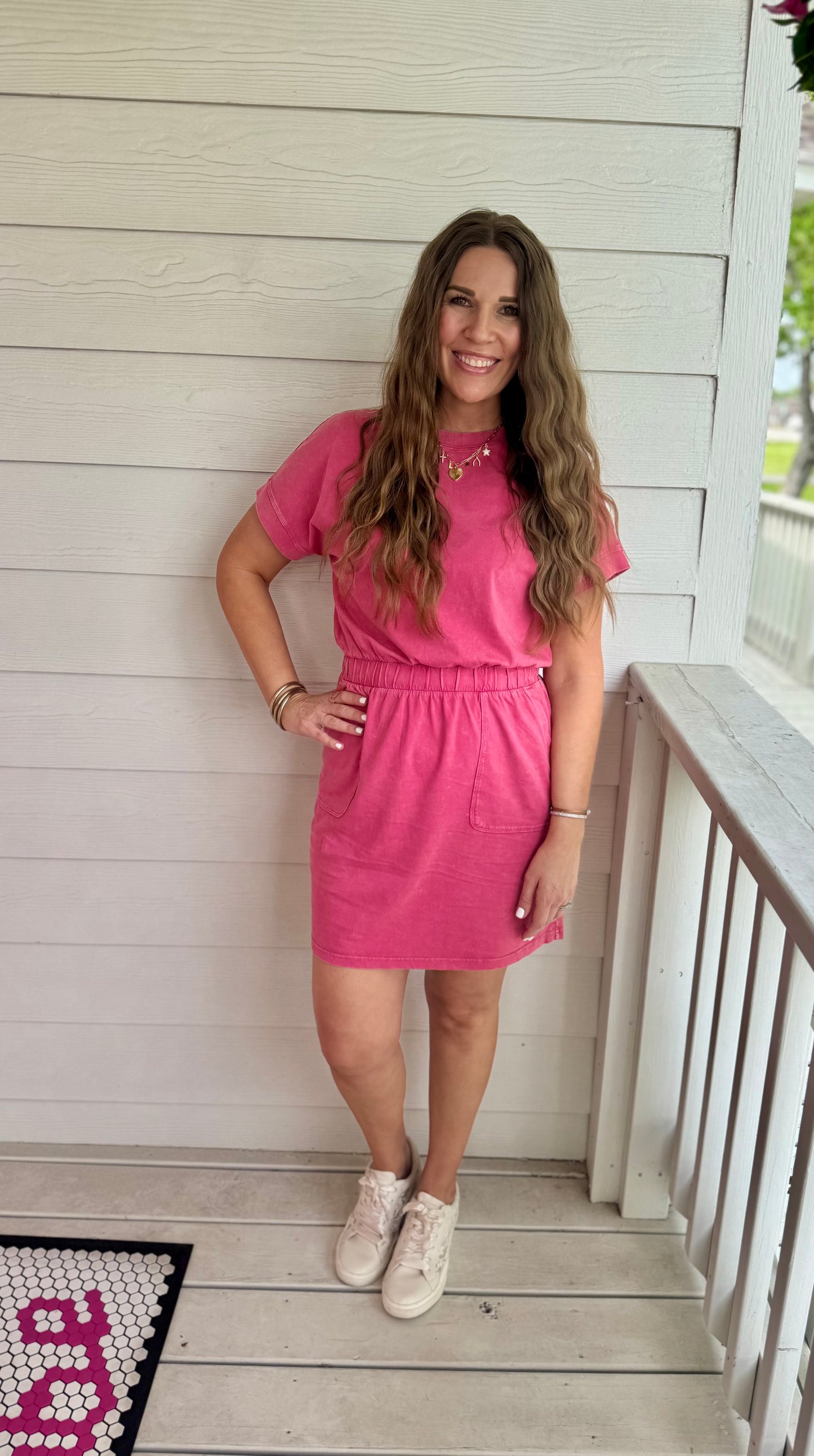 French Pink T-Shirt Dress