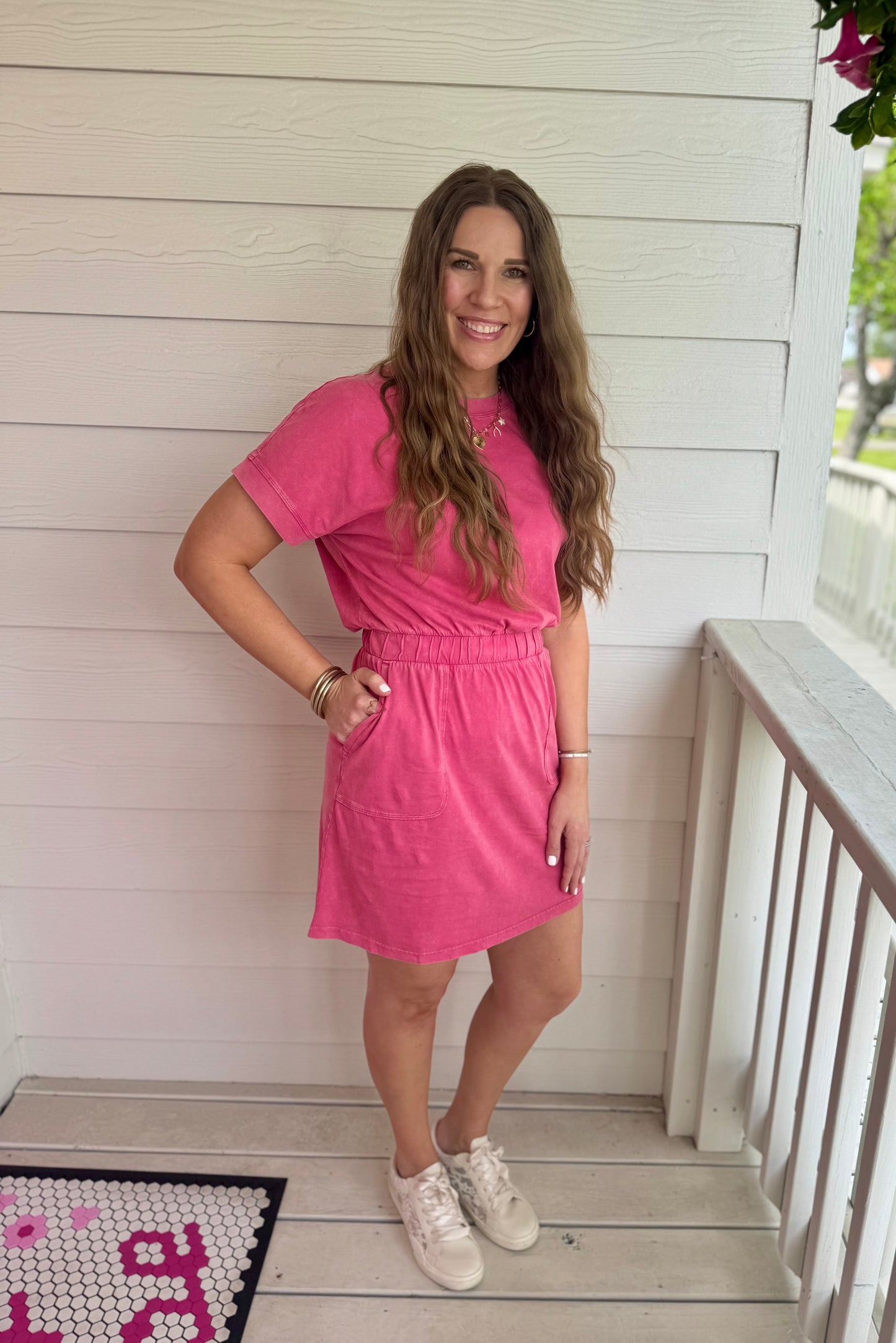 French Pink T-Shirt Dress