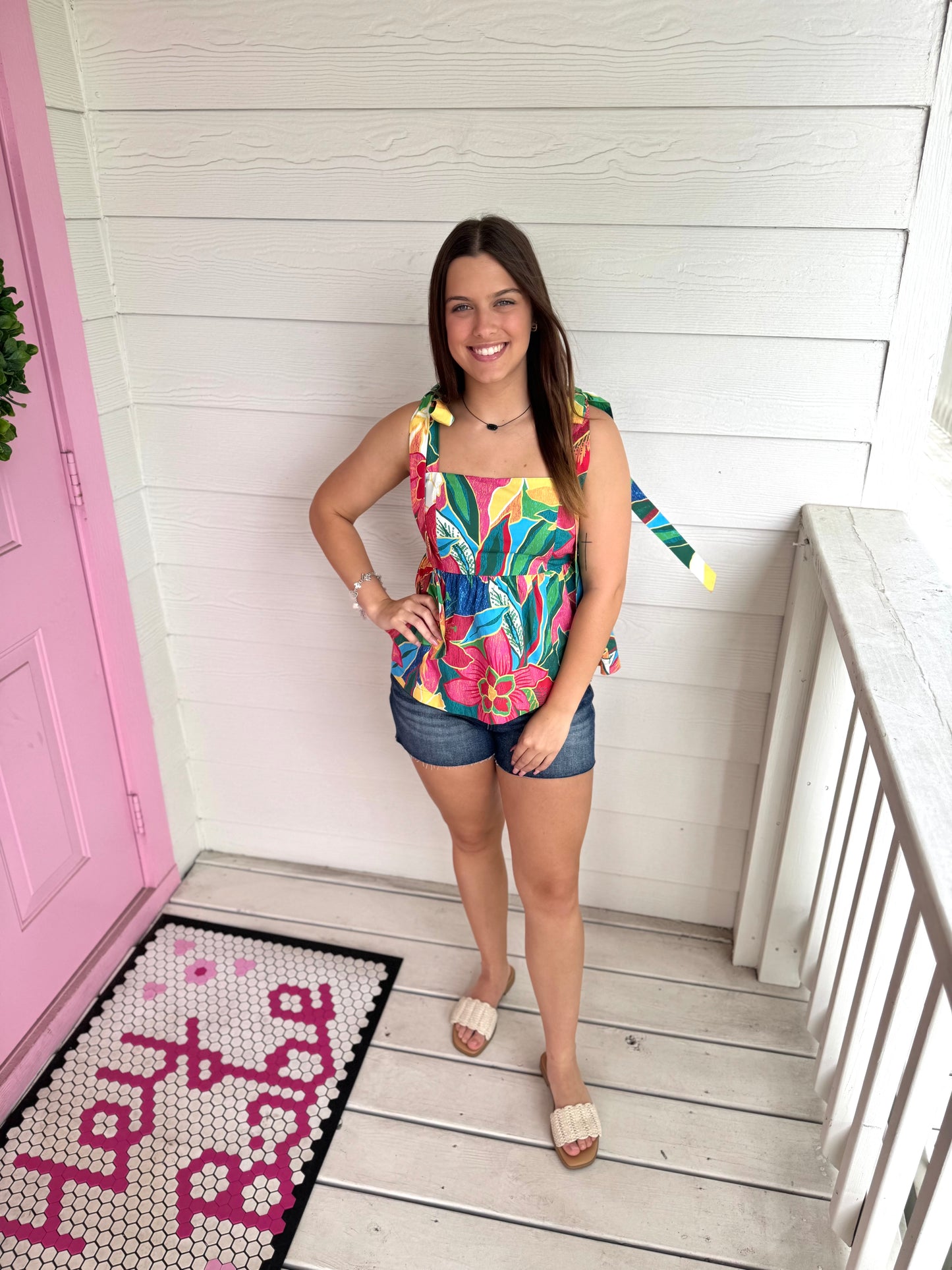 Aloha Babe Tie Sleeve Top