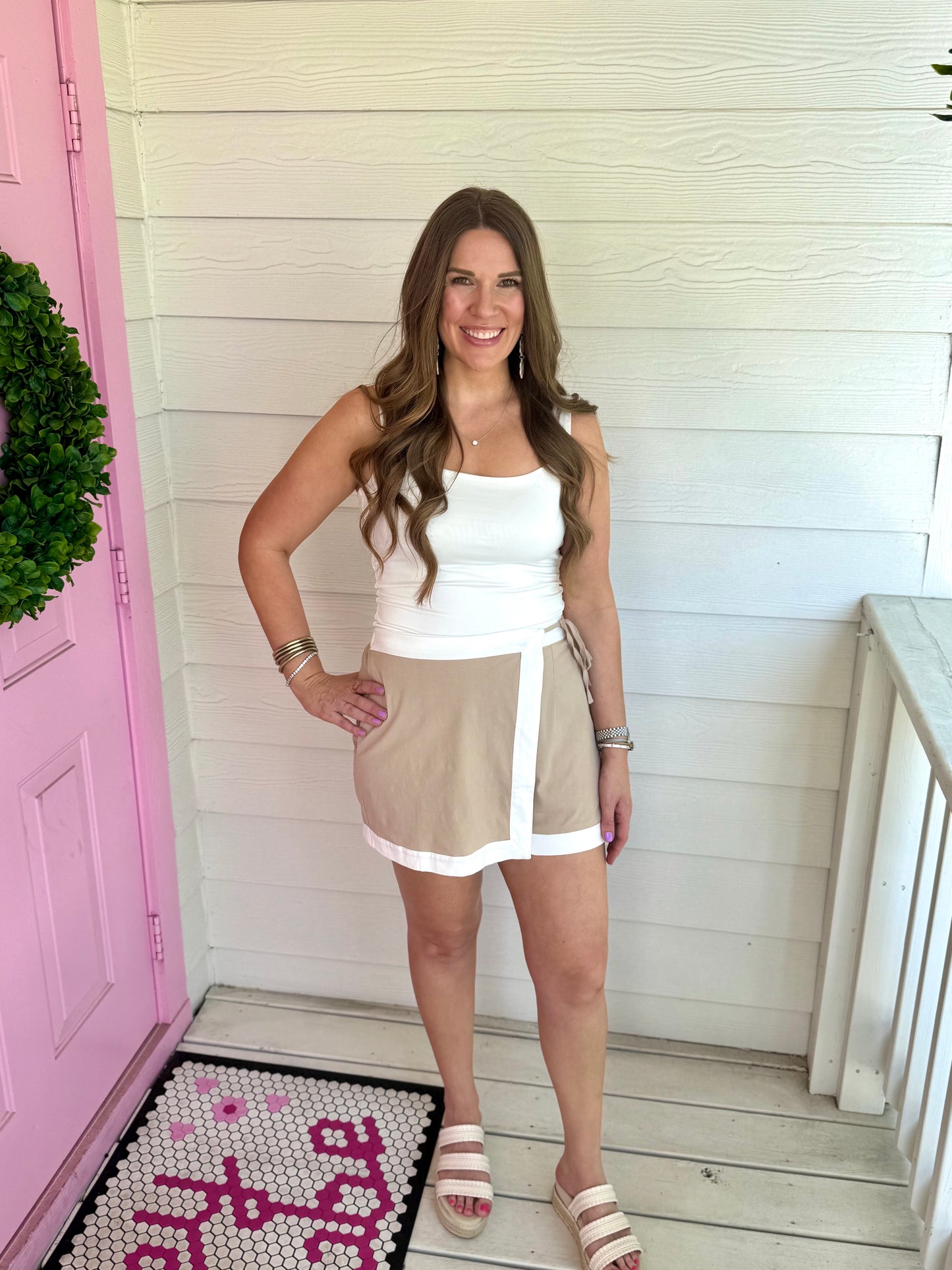 Tempted Taupe Skort