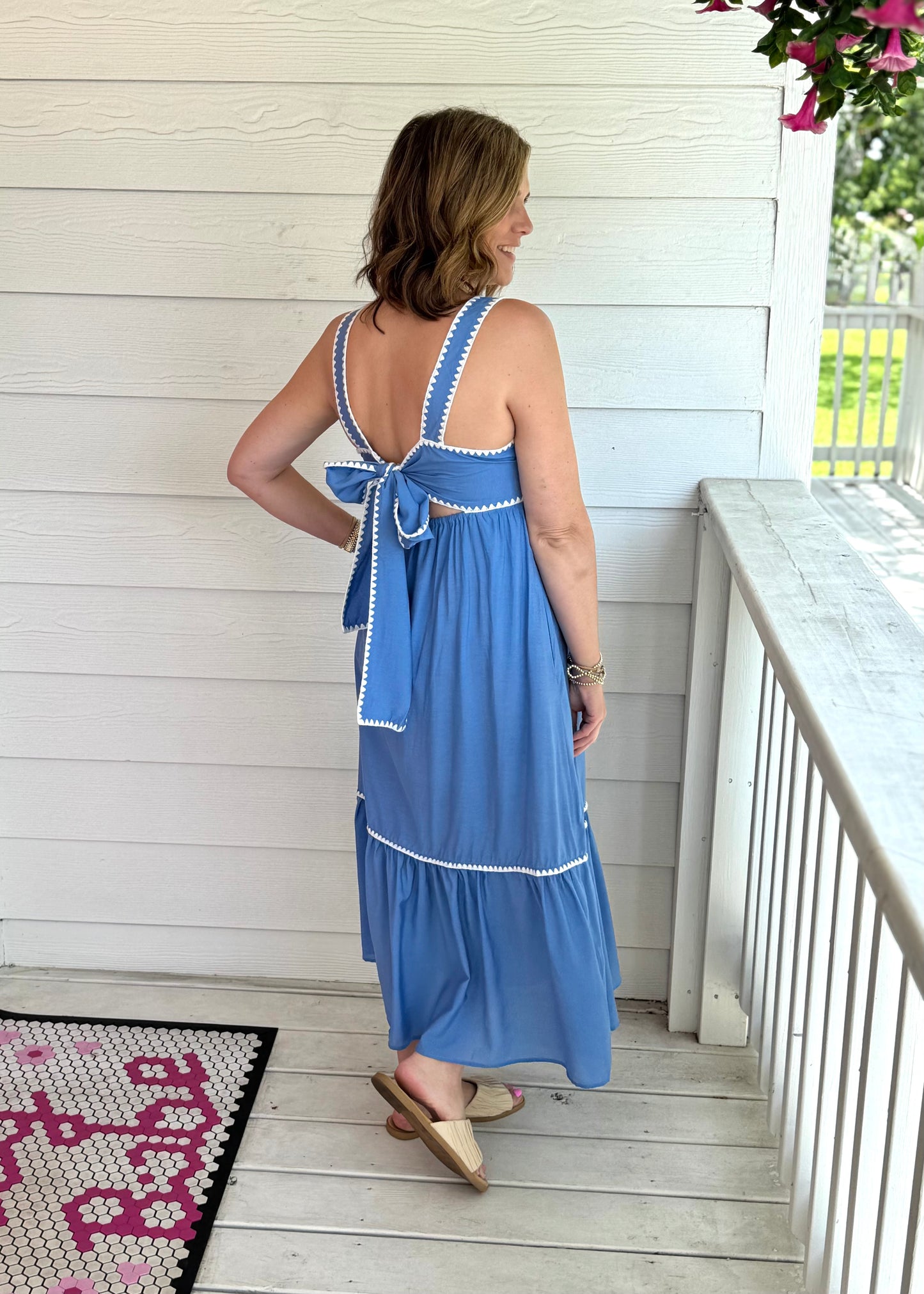 Bella Blue Embroidered Dress