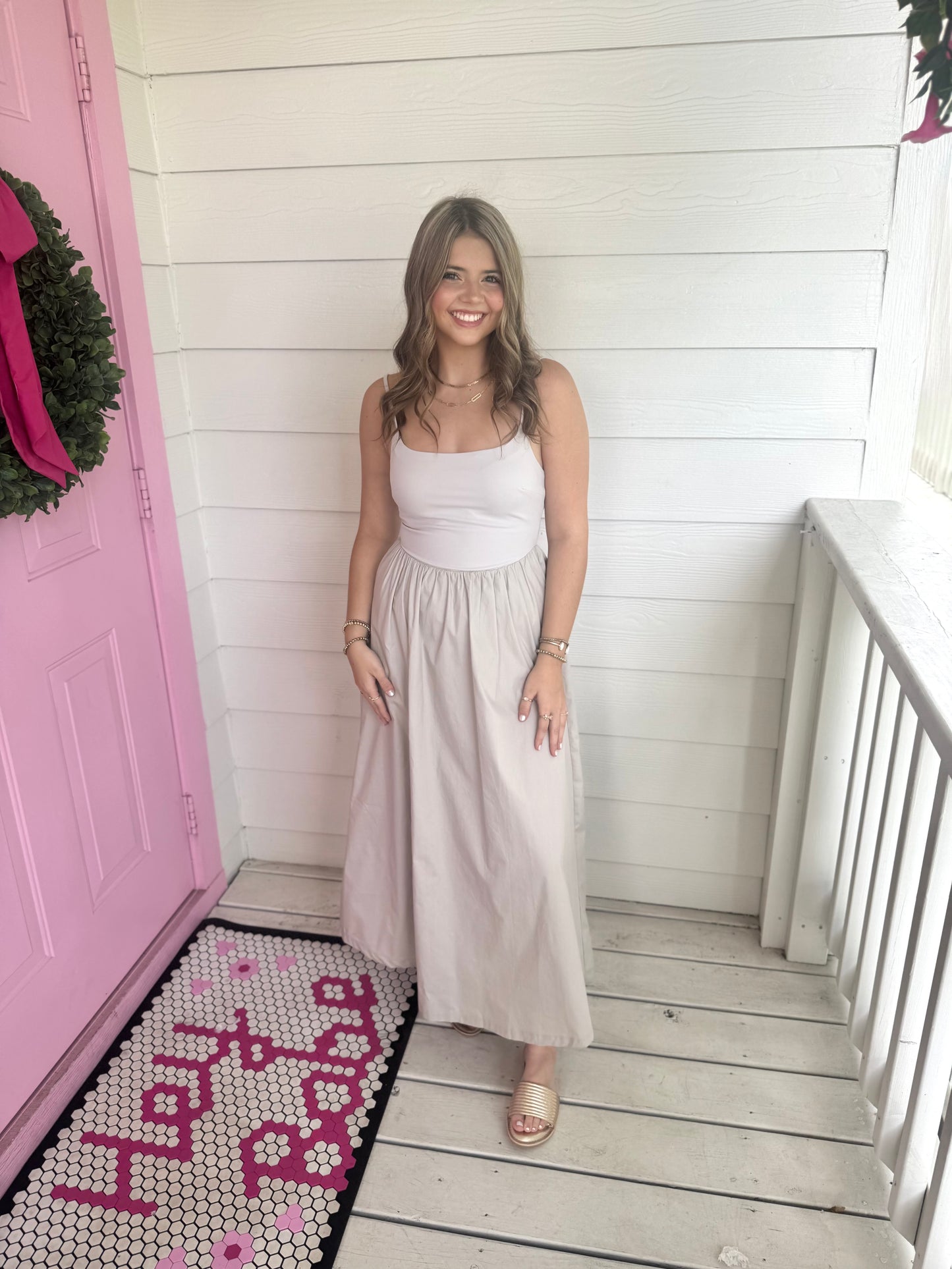 Contrast Stone Maxi Dress