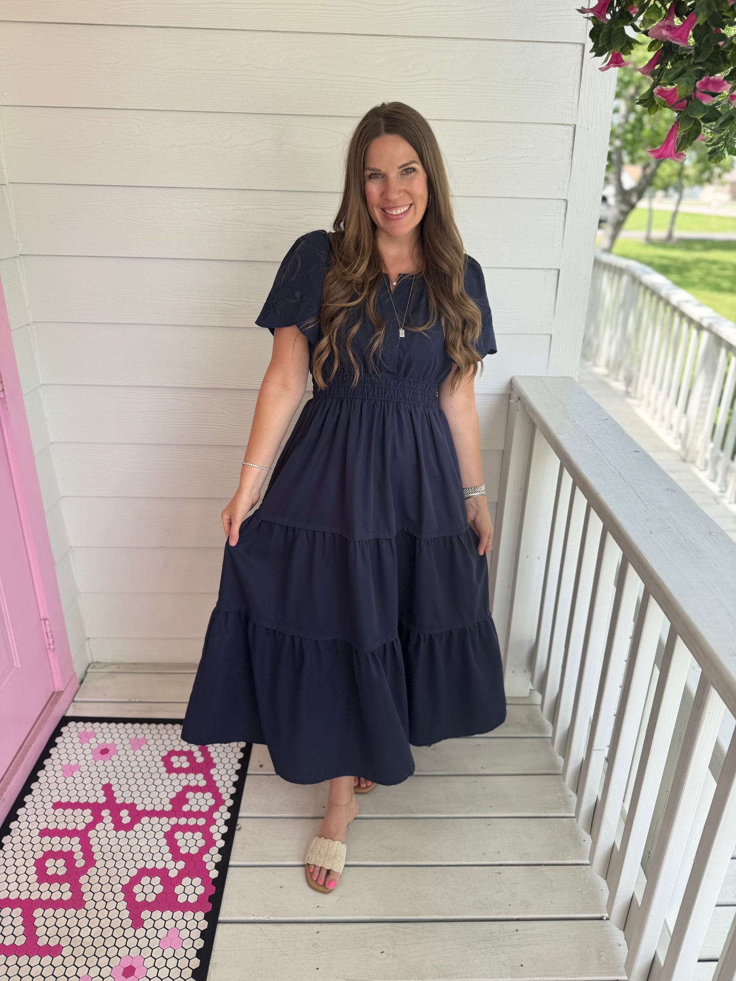 Navy Baby Midi Dress