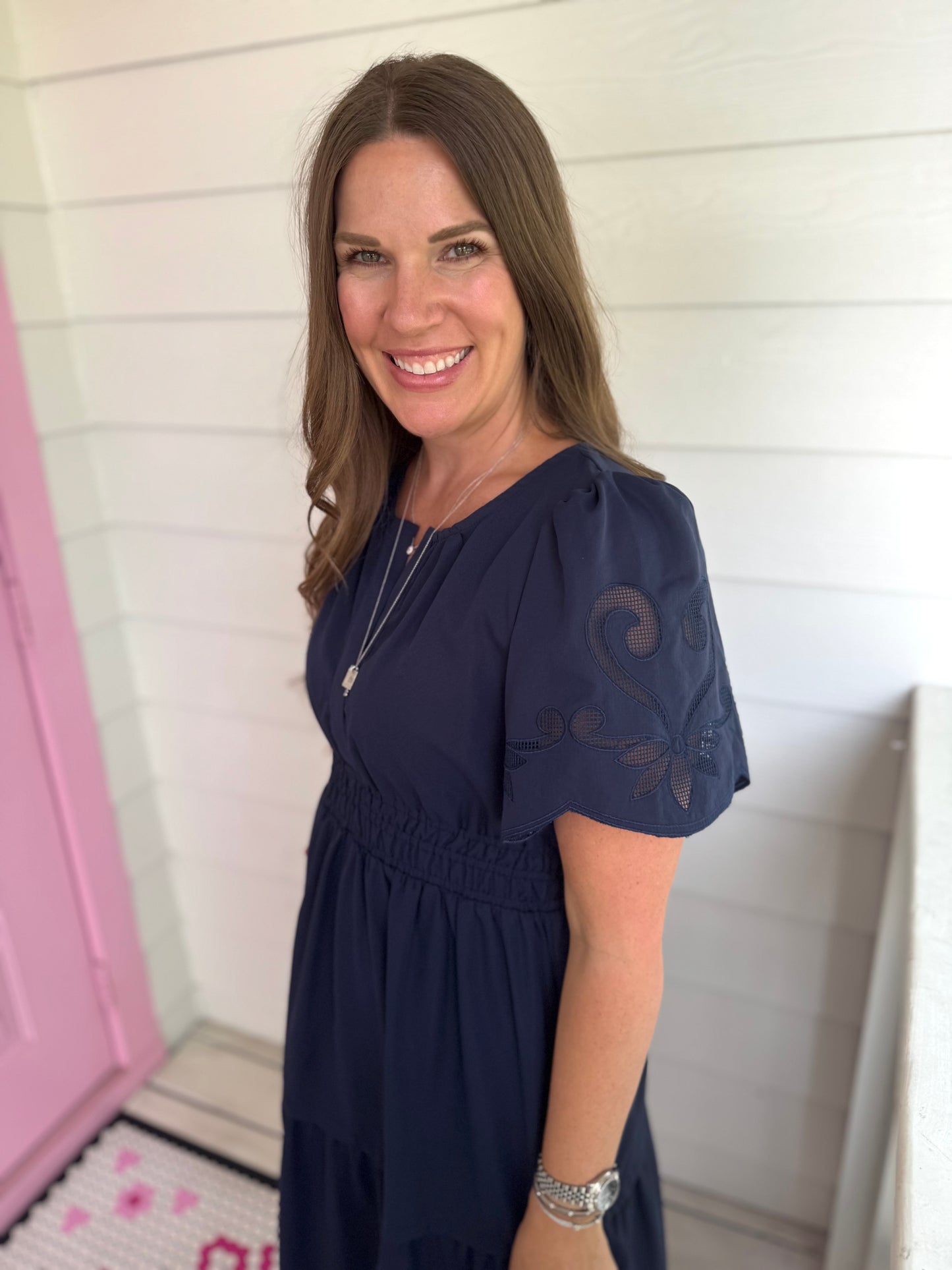 Navy Baby Midi Dress