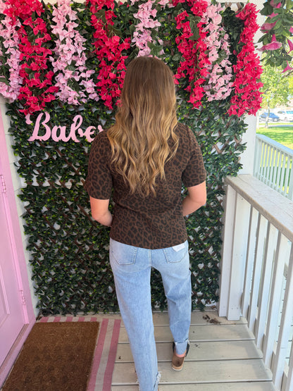 Leopard Peplum Top
