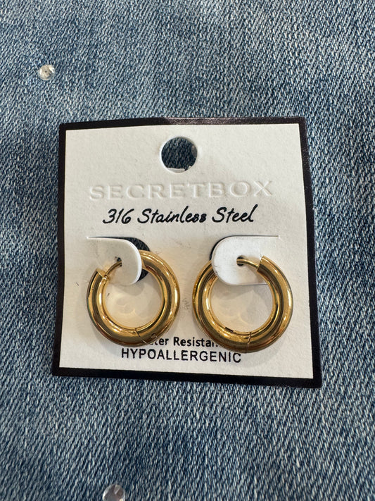 Gold Latch Huggy Earrings