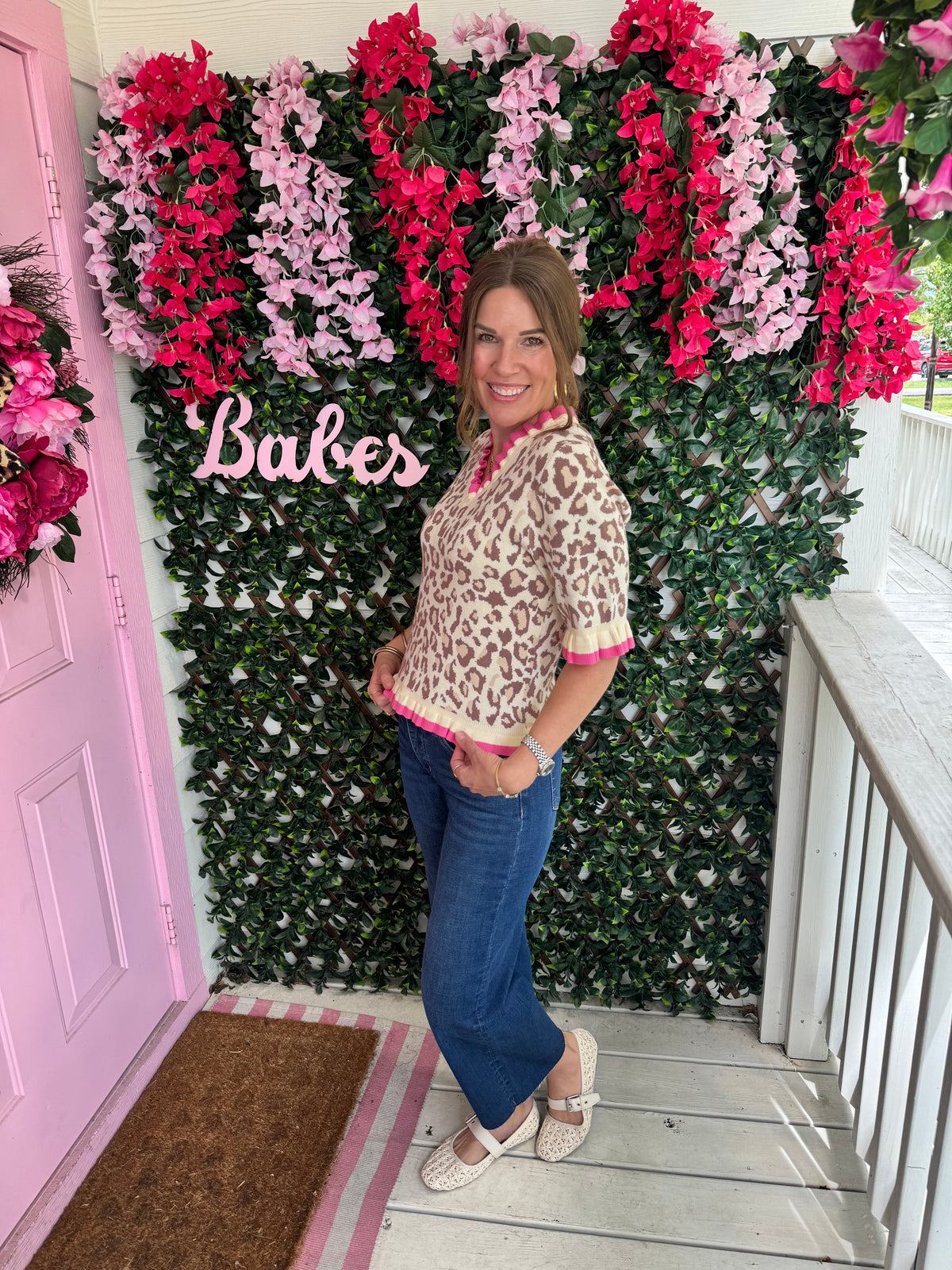 Cream Leopard Chic Top