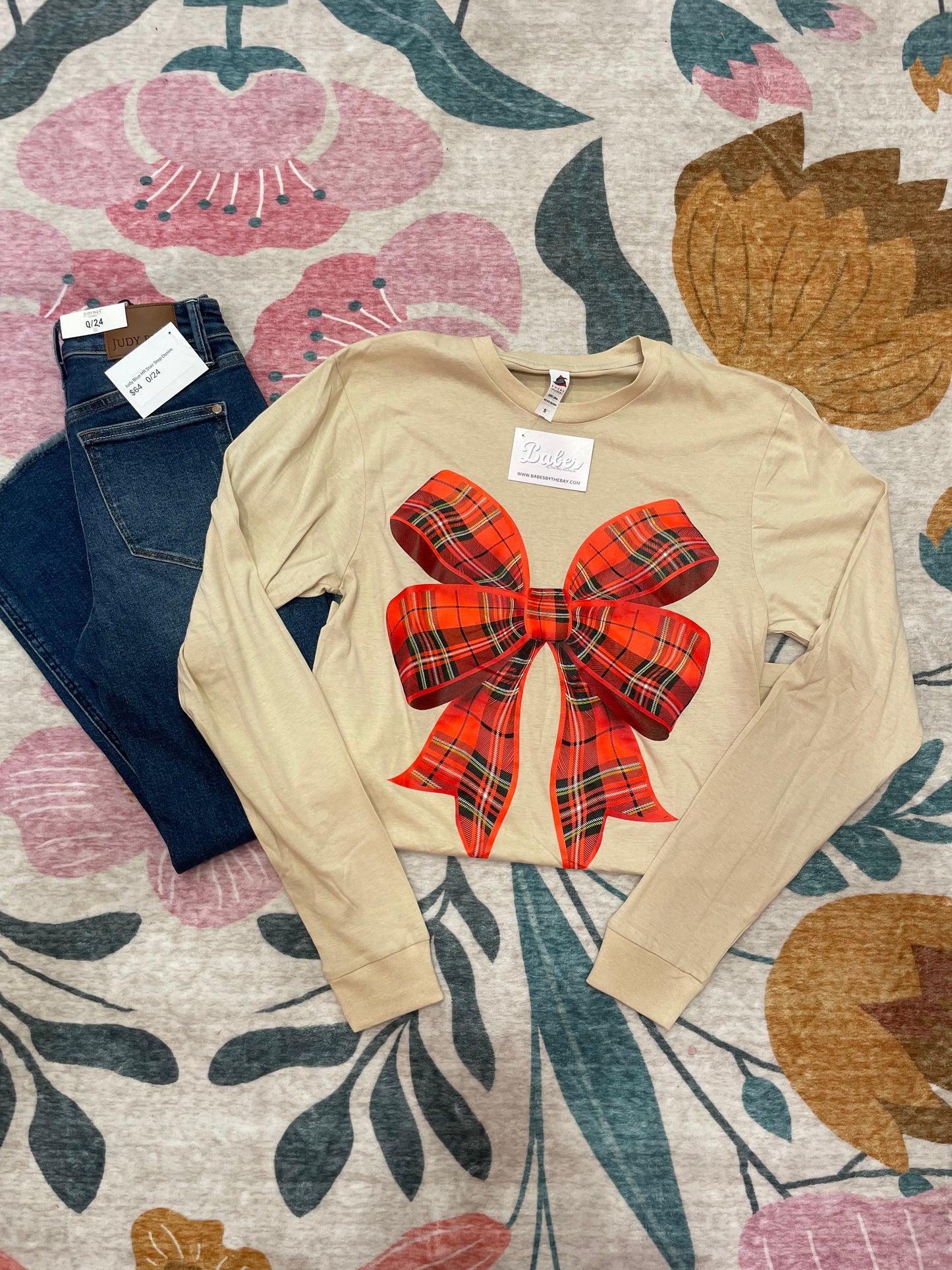 Plaid Bow Longsleeve Tee