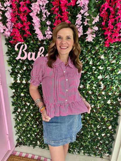 She’s A Gingham Girl Top